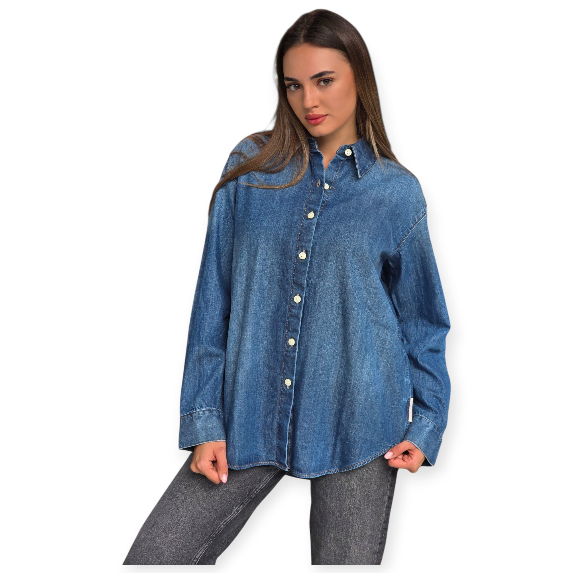 חולצה CALVIN KLEIN OVERSIZED INDIGO SHIRT