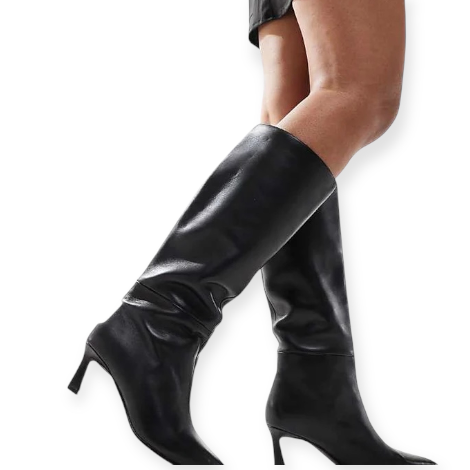 נעלי STEVE MADDEN LAVAN BLACK LEATHER