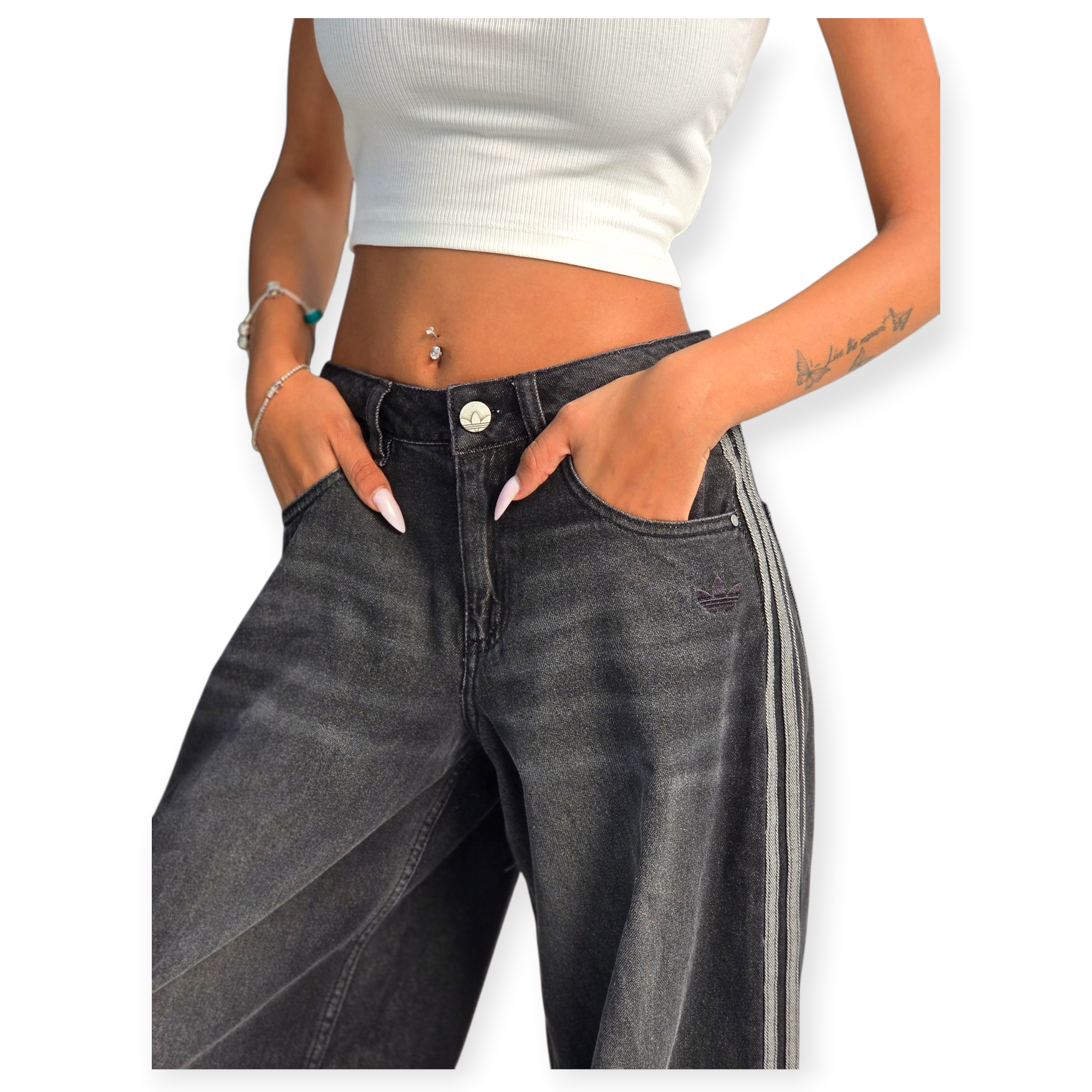 גינס ADIDAS DENIM WIDE PANT גינס ADIDAS DENIM WIDE PANT