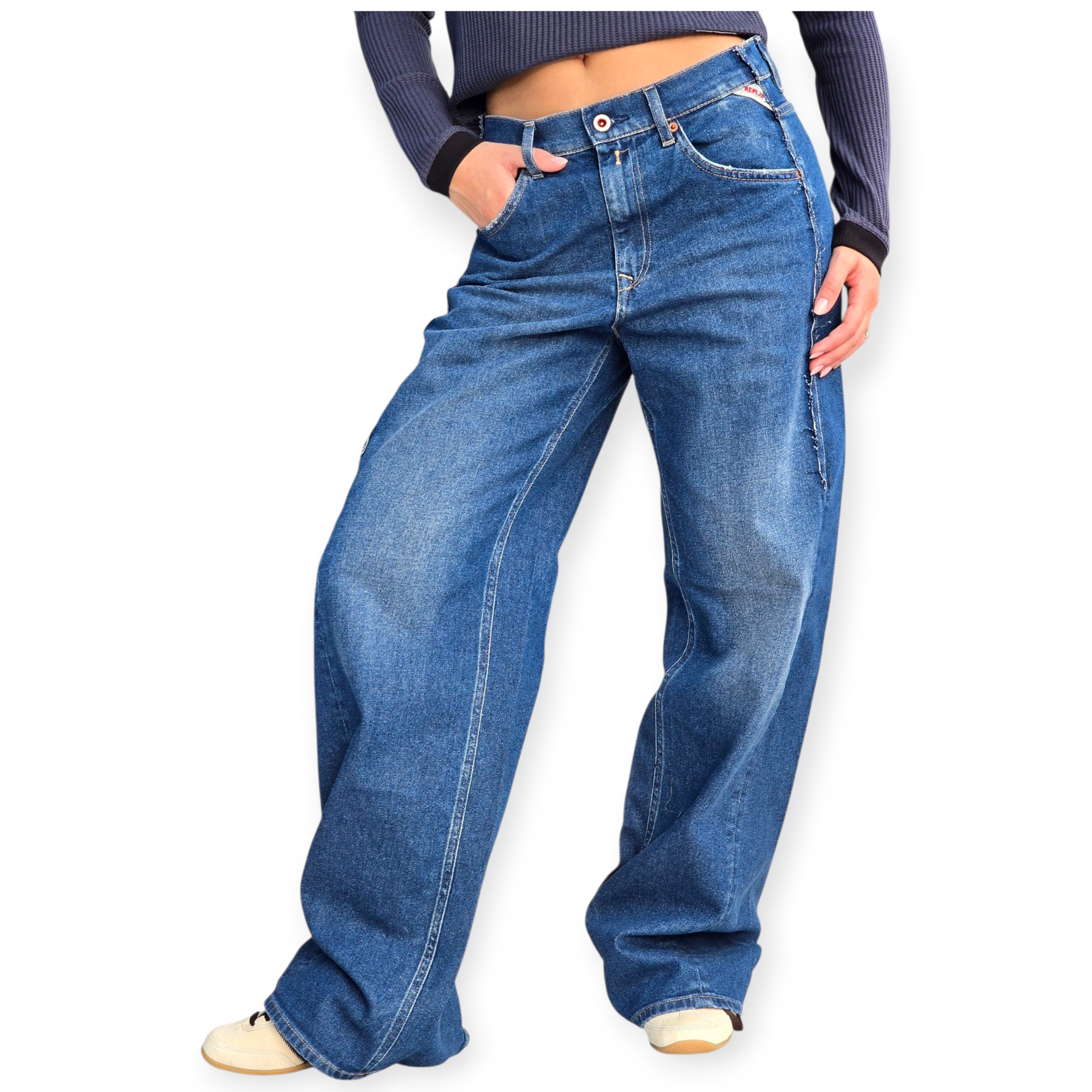 גינס REPLAY PANTALONI NARJA BAGGY גינס REPLAY PANTALONI NARJA BAGGY