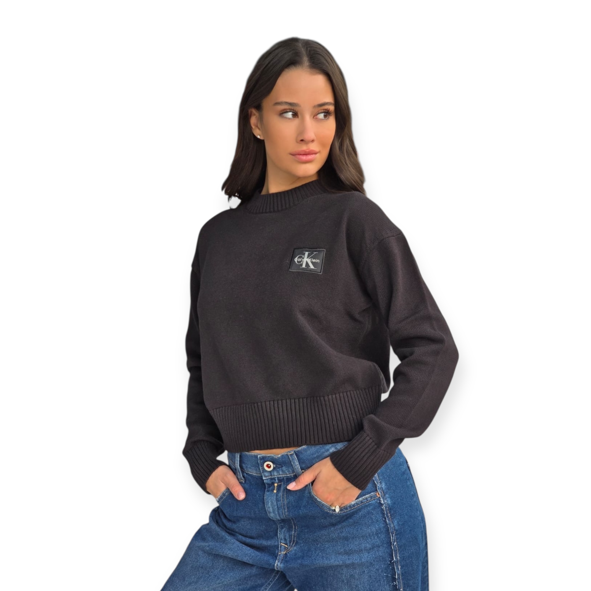 חולצה CALVIN KLEIN EMBRO BADGE SWEATER