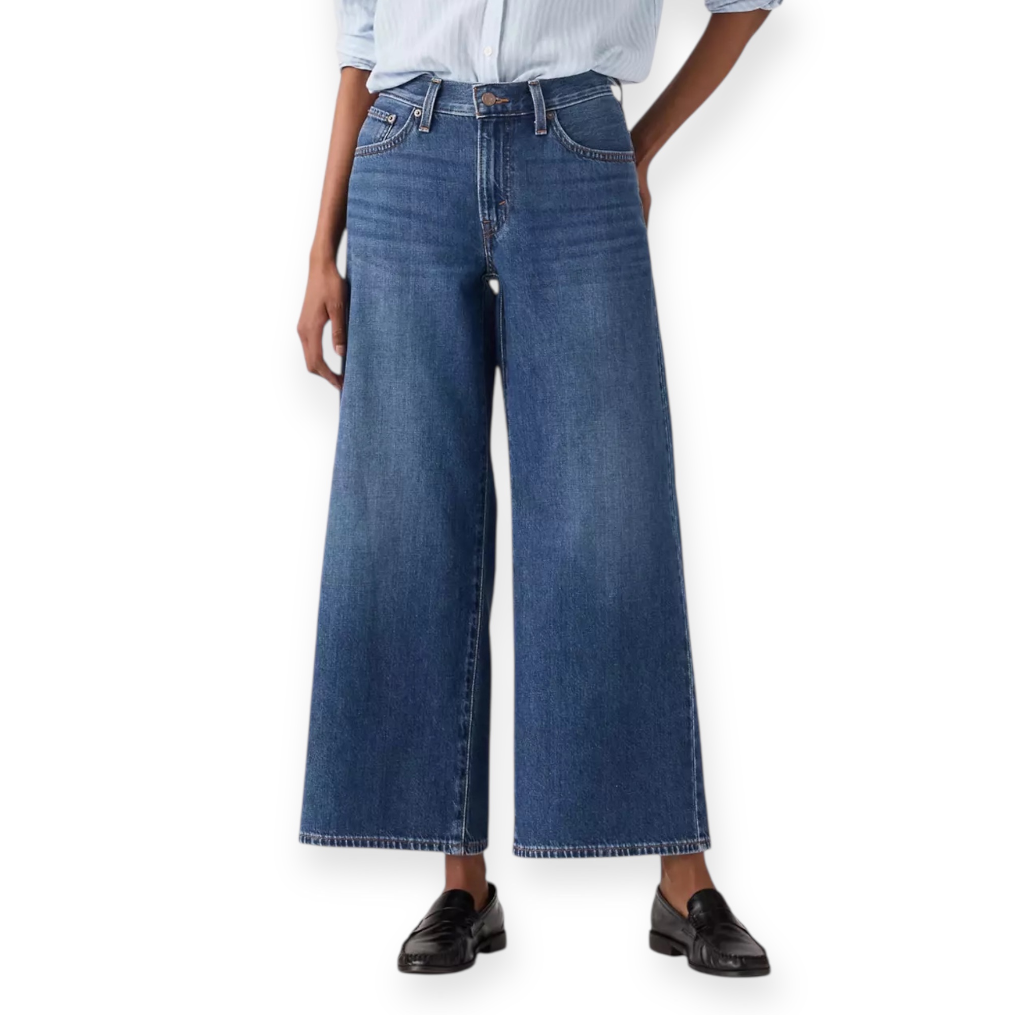 גינס LEVIS MIDDY WIDE LEG ANKLE JEANS