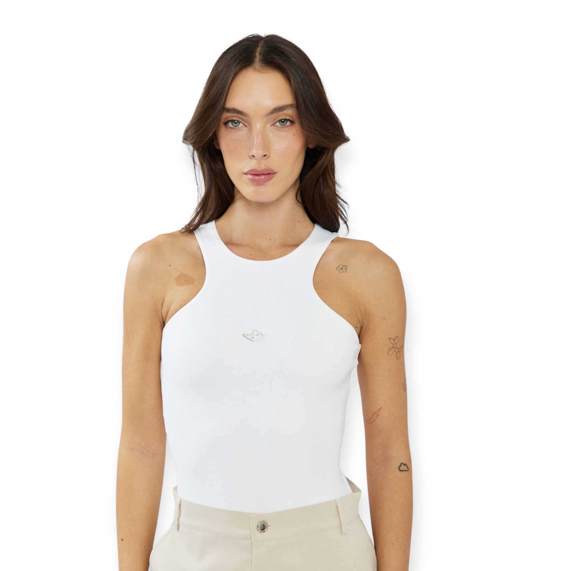 בגד גוף נשים REPLAY WOVEN BODYSUIT