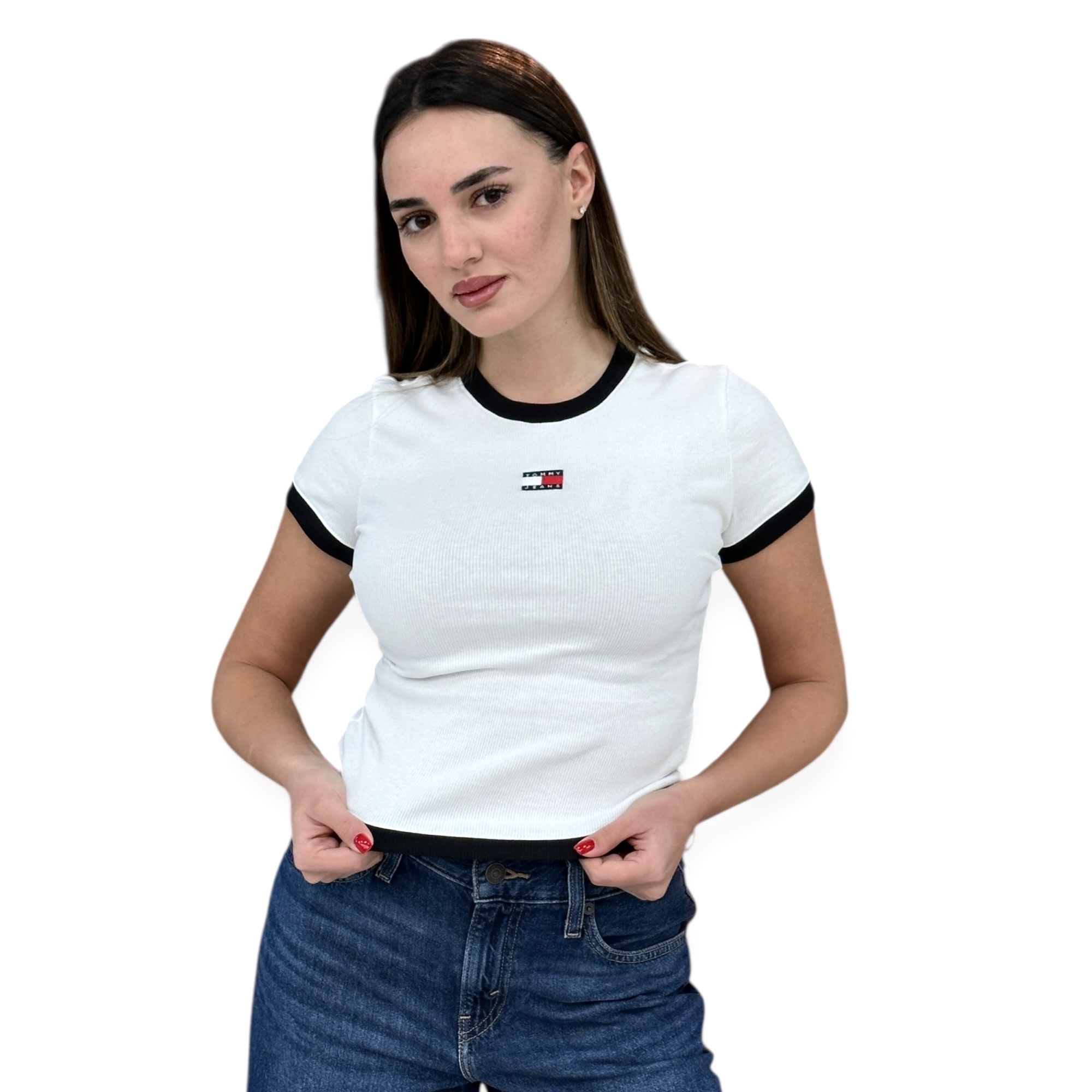 חולצה TOMMY HILFIGER SLIM BADGE RIB TEE