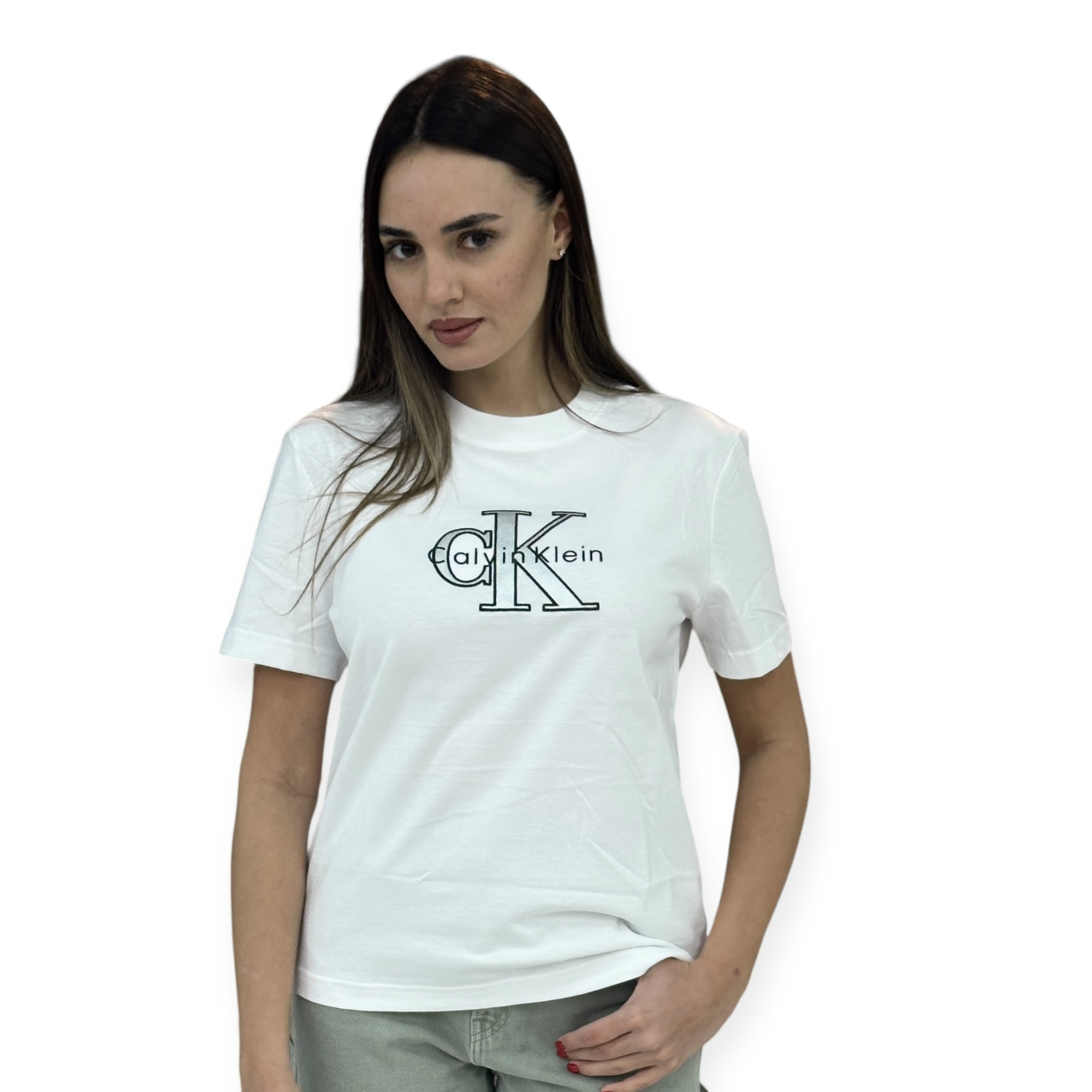 חולצה CALVIN KLEIN MONOGRAM METALLIC TEE