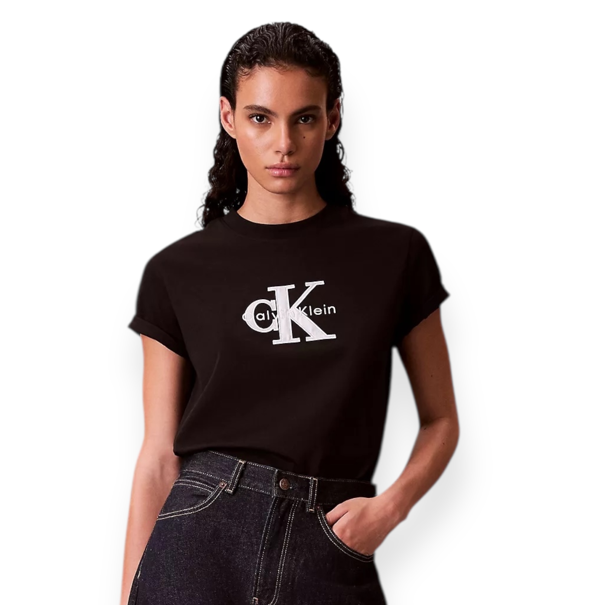 חולצה CALVIN KLEIN MONOGRAM METALLIC TEE