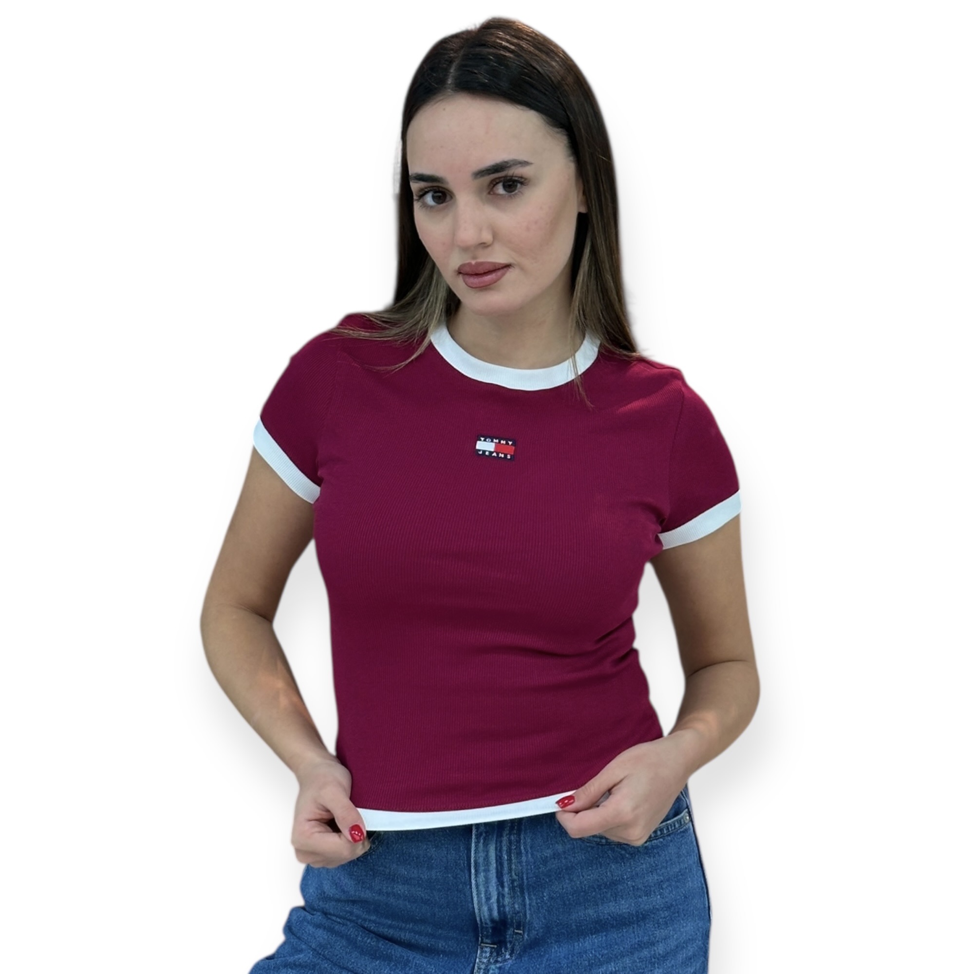 חולצה TOMMY HILFIGER SLIM BADGE RIB TEE