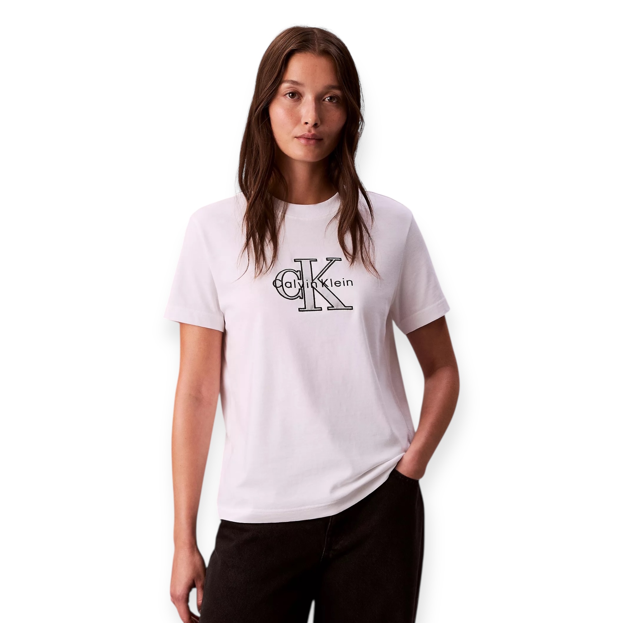 חולצה CALVIN KLEIN MONOGRAM METALLIC TEE חולצה CALVIN KLEIN MONOGRAM METALLIC TEE