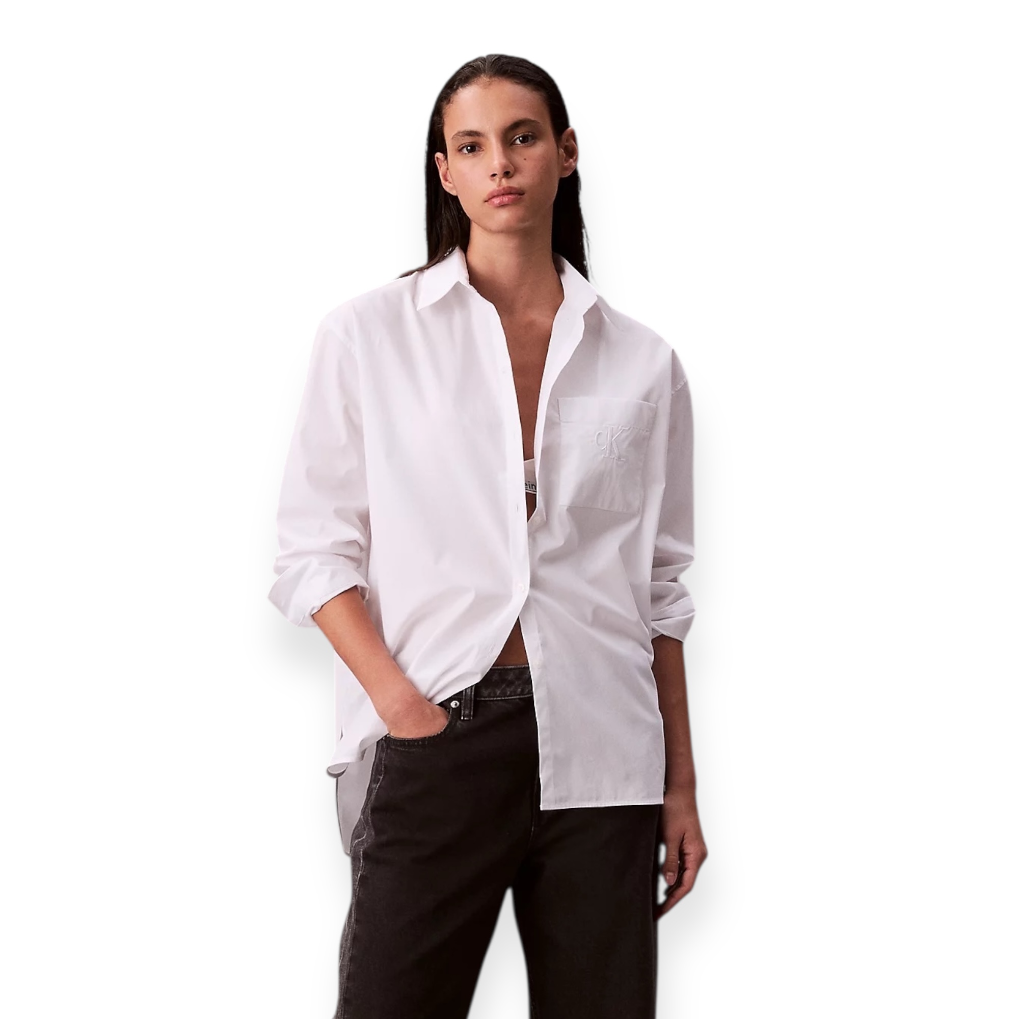 חולצה CALVIN KLEIN POPLIN REALAXED SHIRT