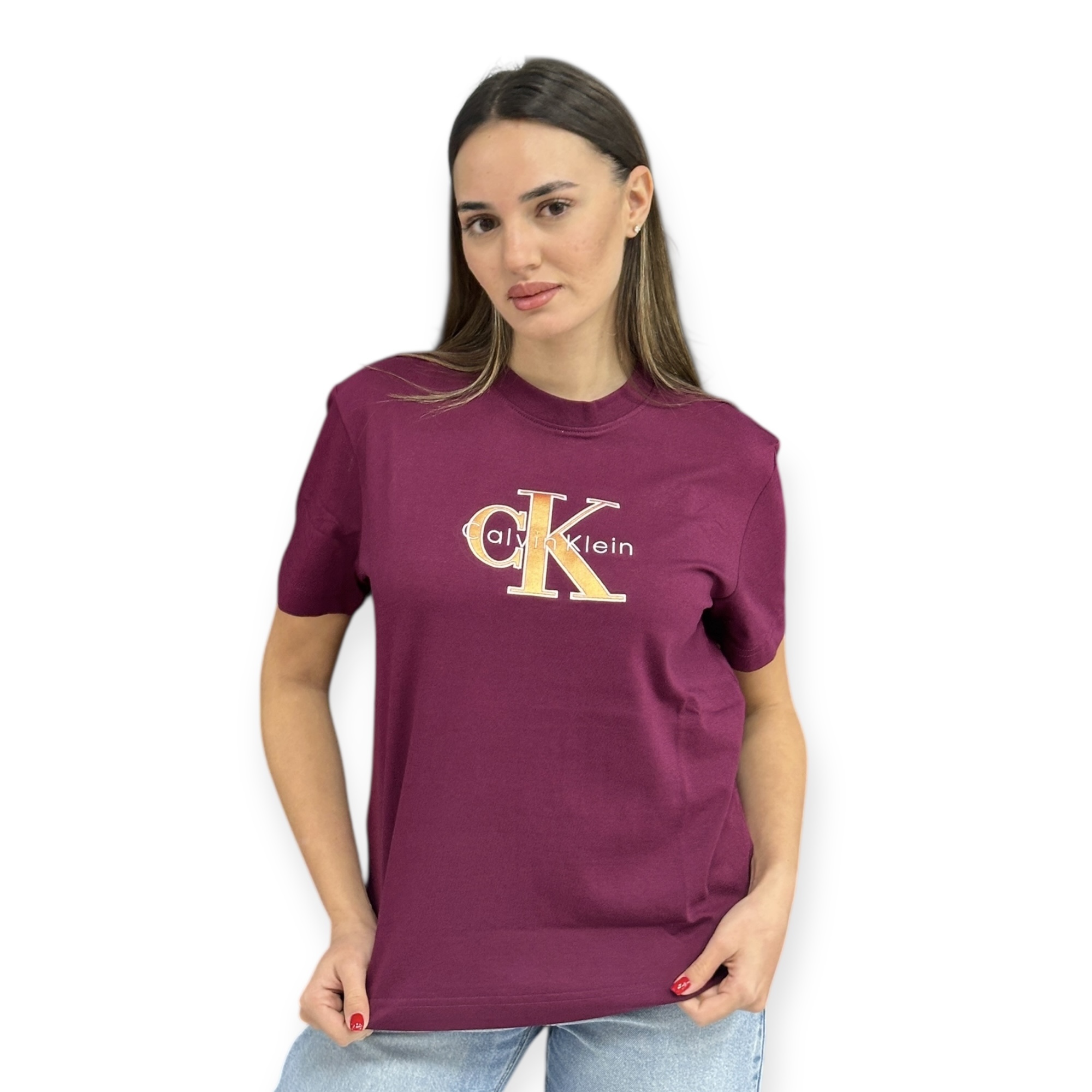 חולצה CALVIN KLEIN MONOGRAM METALLIC TEE