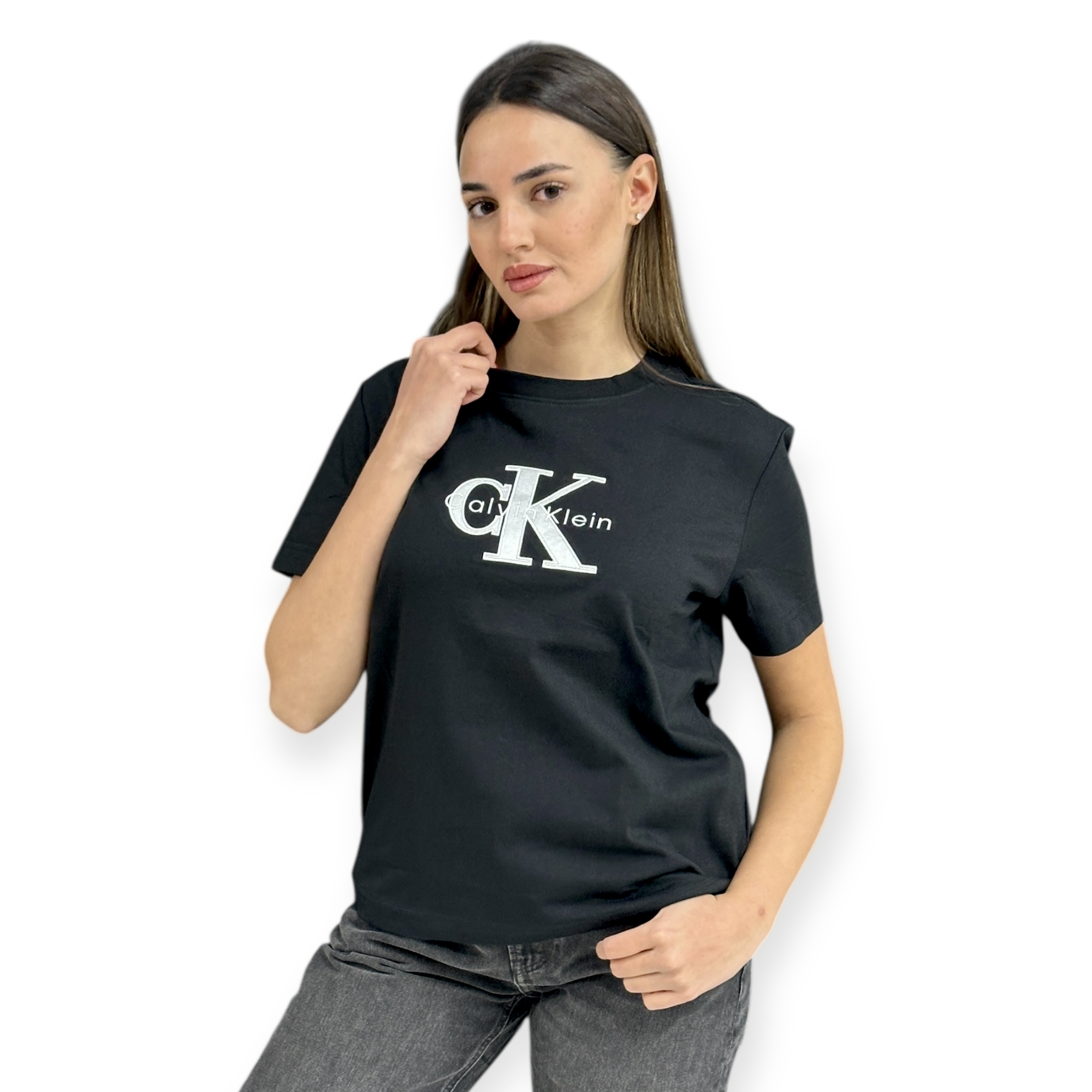 חולצה CALVIN KLEIN MONOGRAM METALLIC TEE