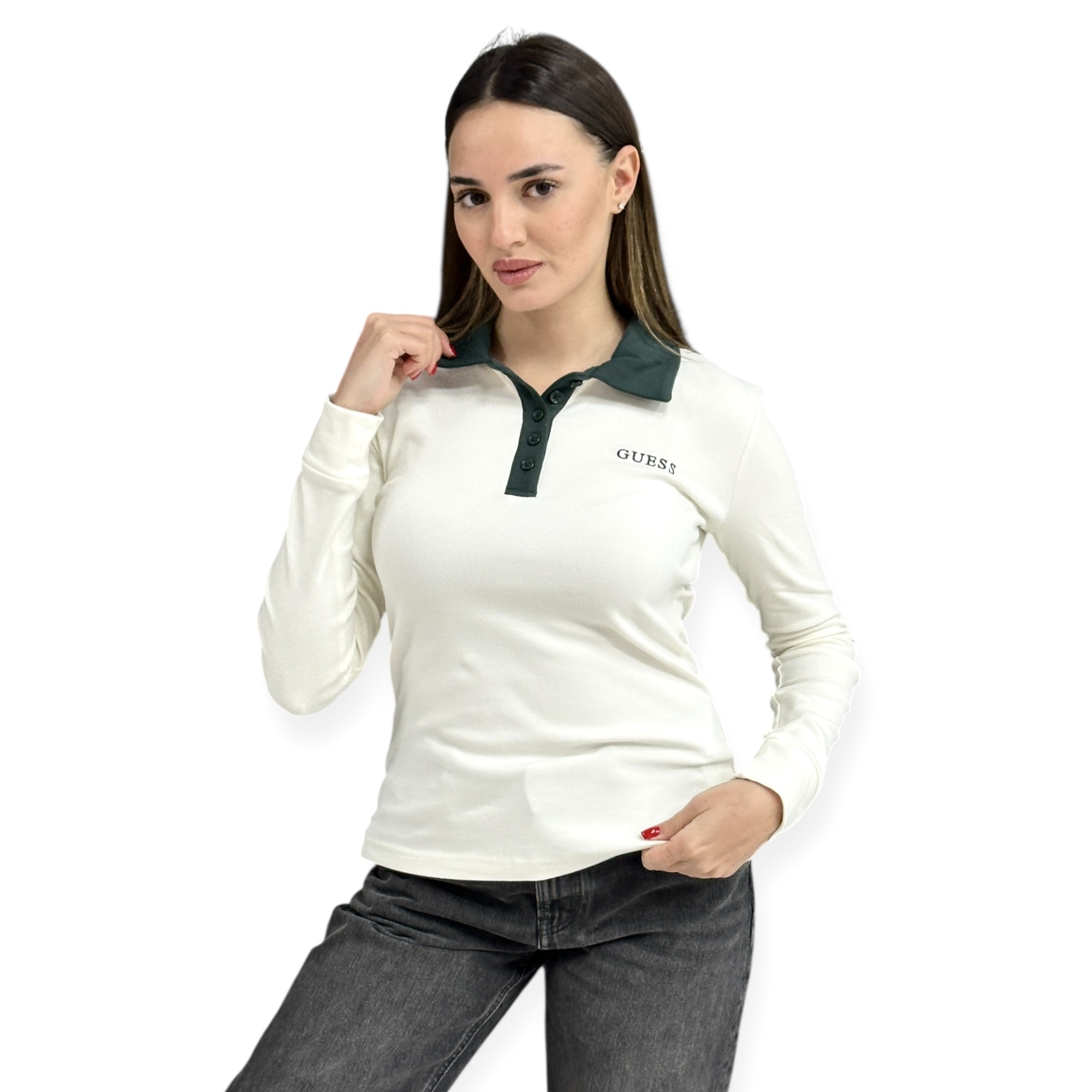 חולצה GUESS FABIA LS POLO חולצה GUESS FABIA LS POLO