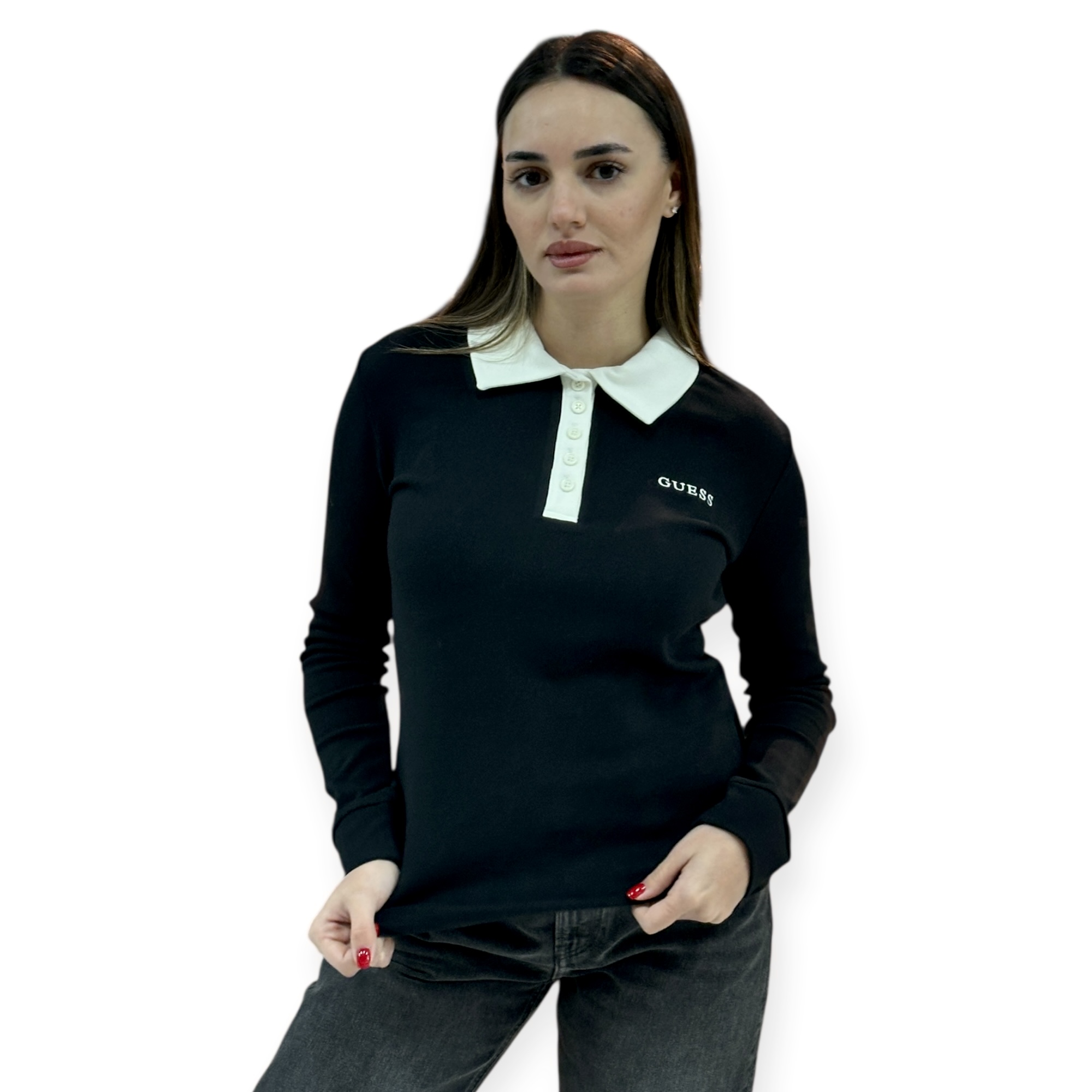 חולצה GUESS FABIA LS POLO חולצה GUESS FABIA LS POLO