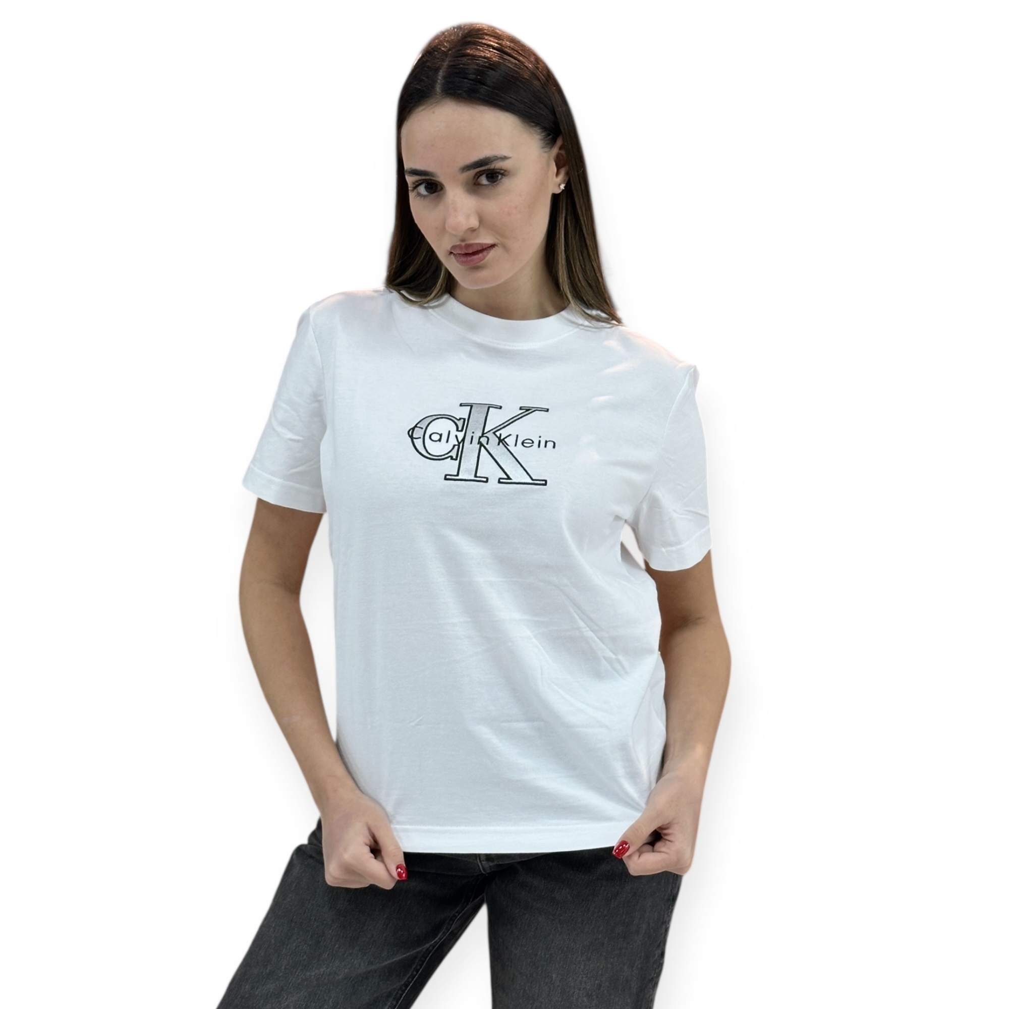 חולצה CALVIN KLEIN MONOGRAM METALLIC TEE