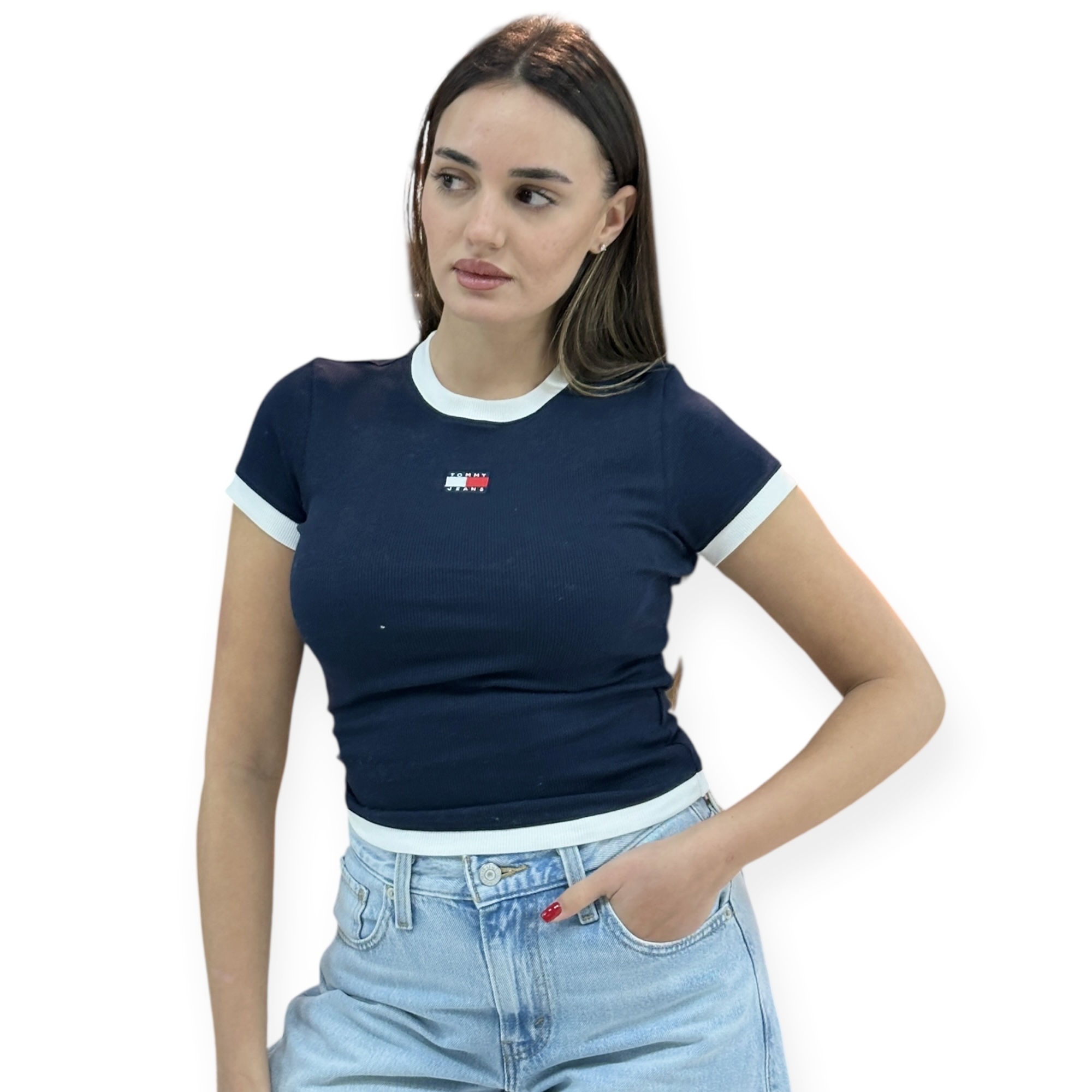 חולצה TOMMY HILFIGER SLIM BADGE RIB TEE