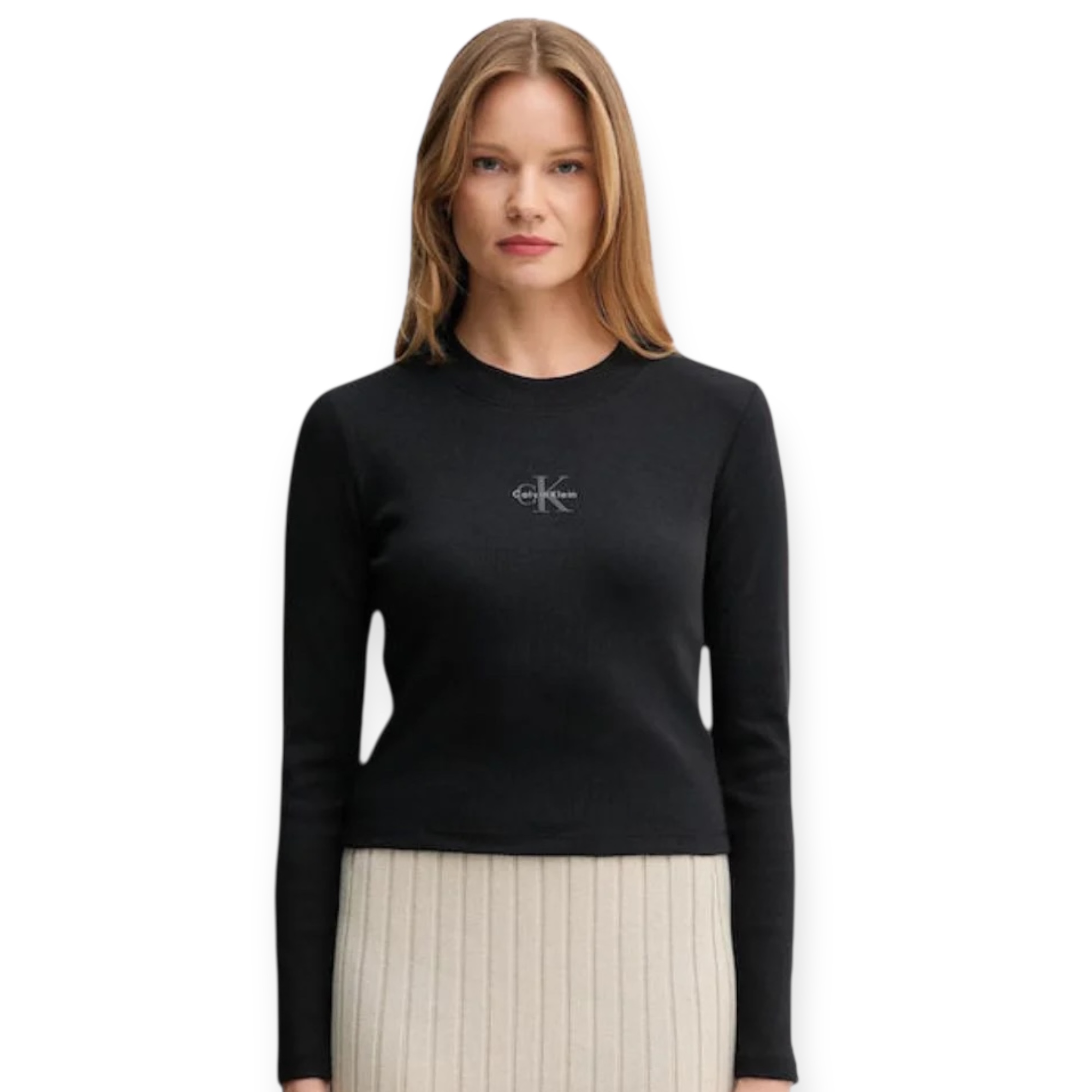 חולצה CALVIN KLEIN MONOGRAM LS BABY TEE