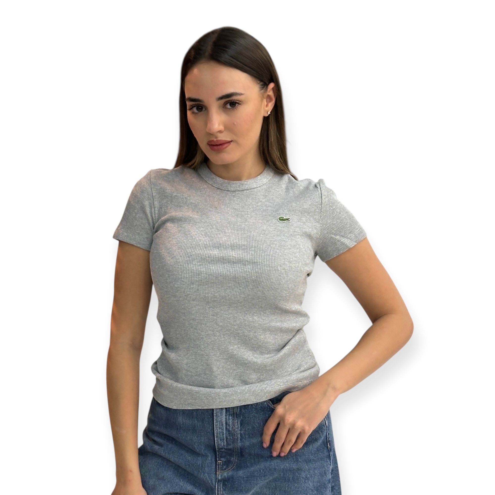 חולצה נשים  LACOSTE RIB TEE