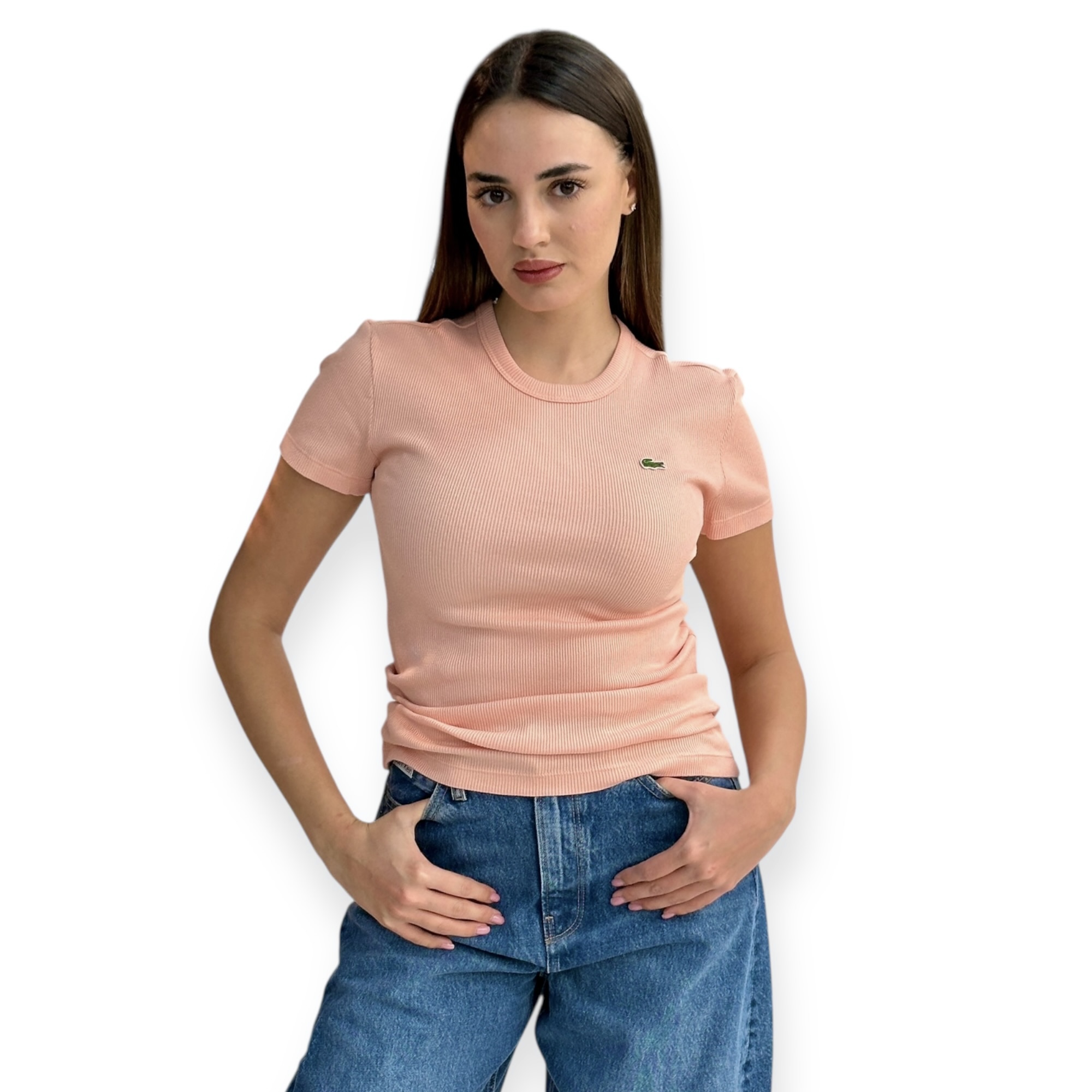 חולצה נשים  LACOSTE RIB TEE