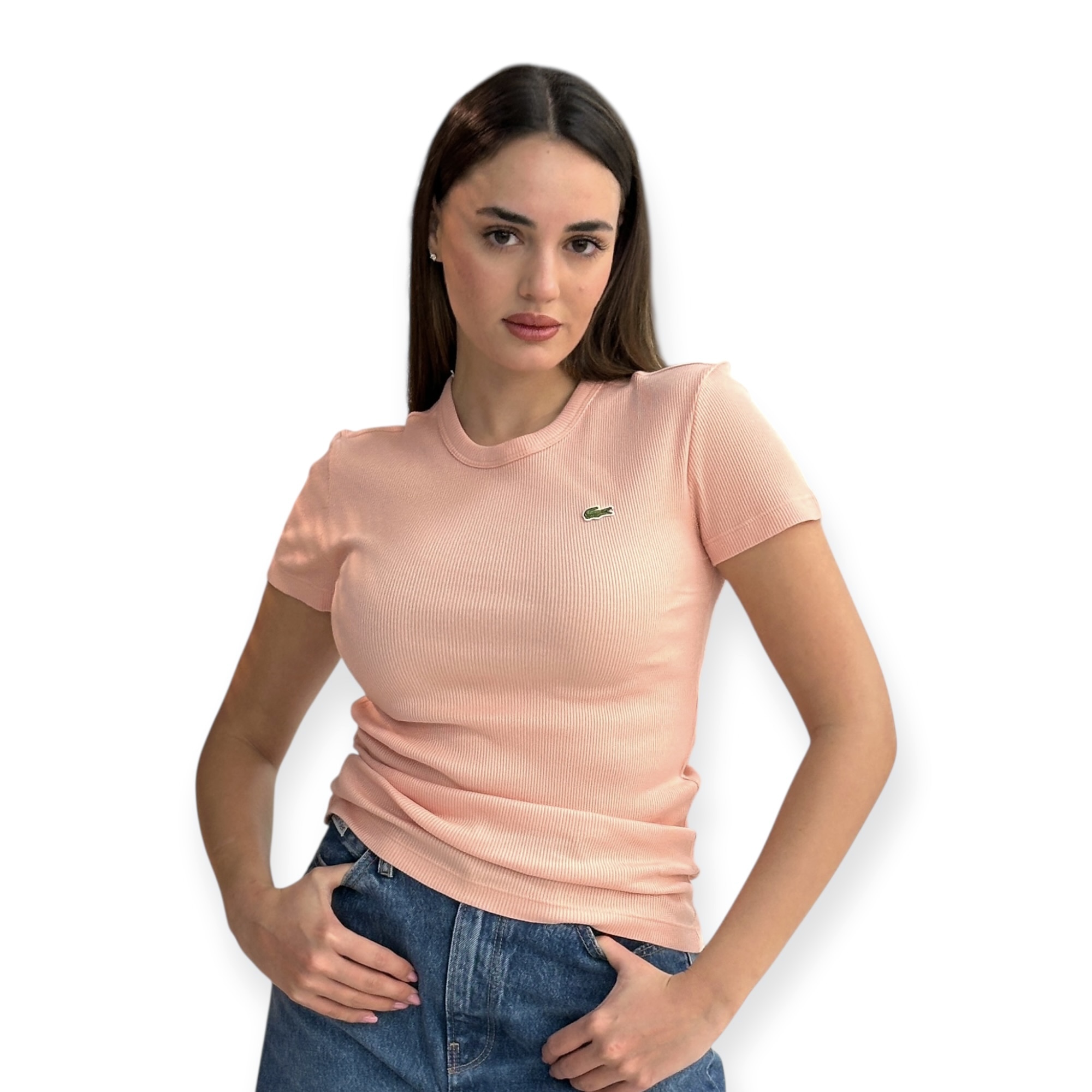 חולצה נשים  LACOSTE RIB TEE