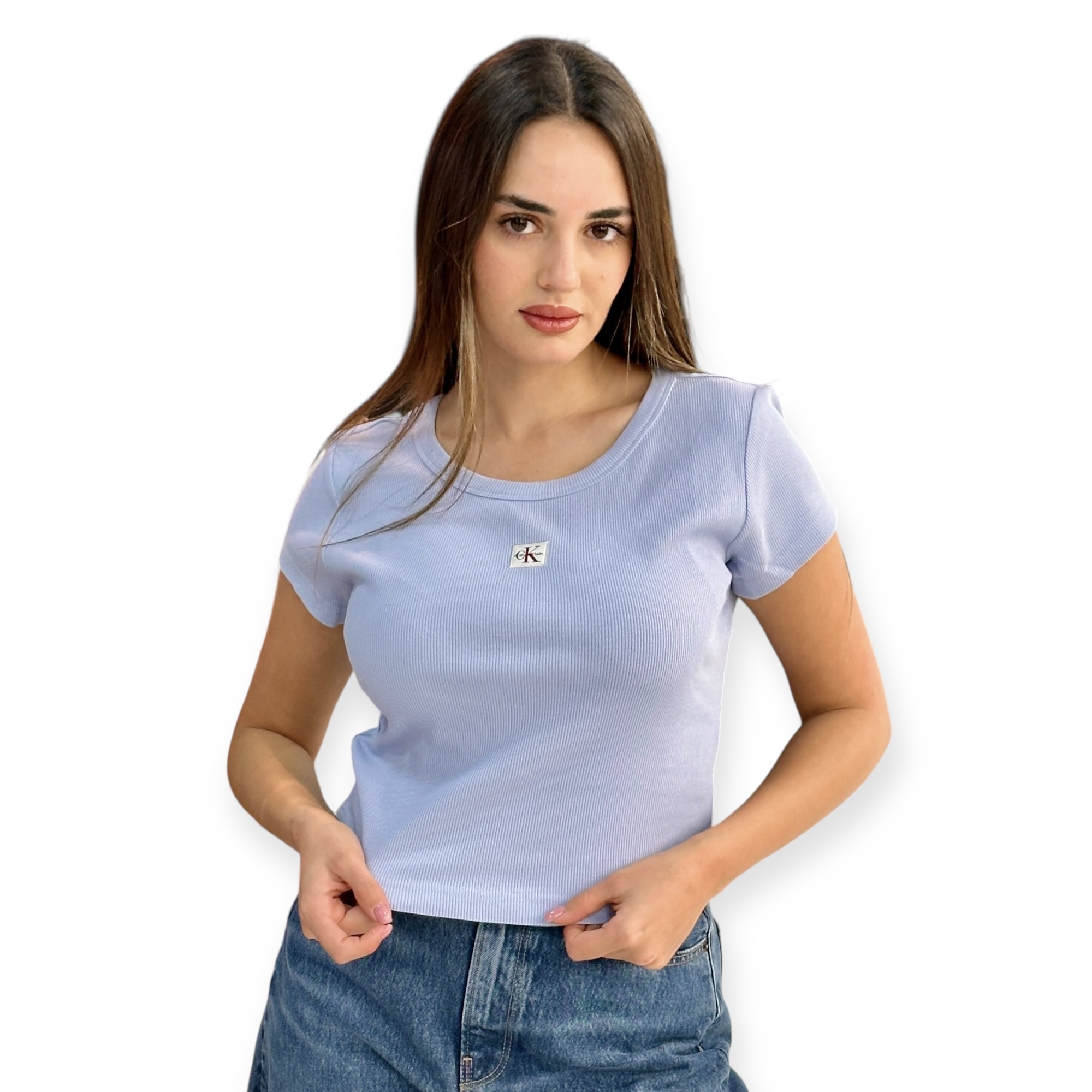 חולצה נשים CALVIN KLEIN WOVEN SS BABY TEE