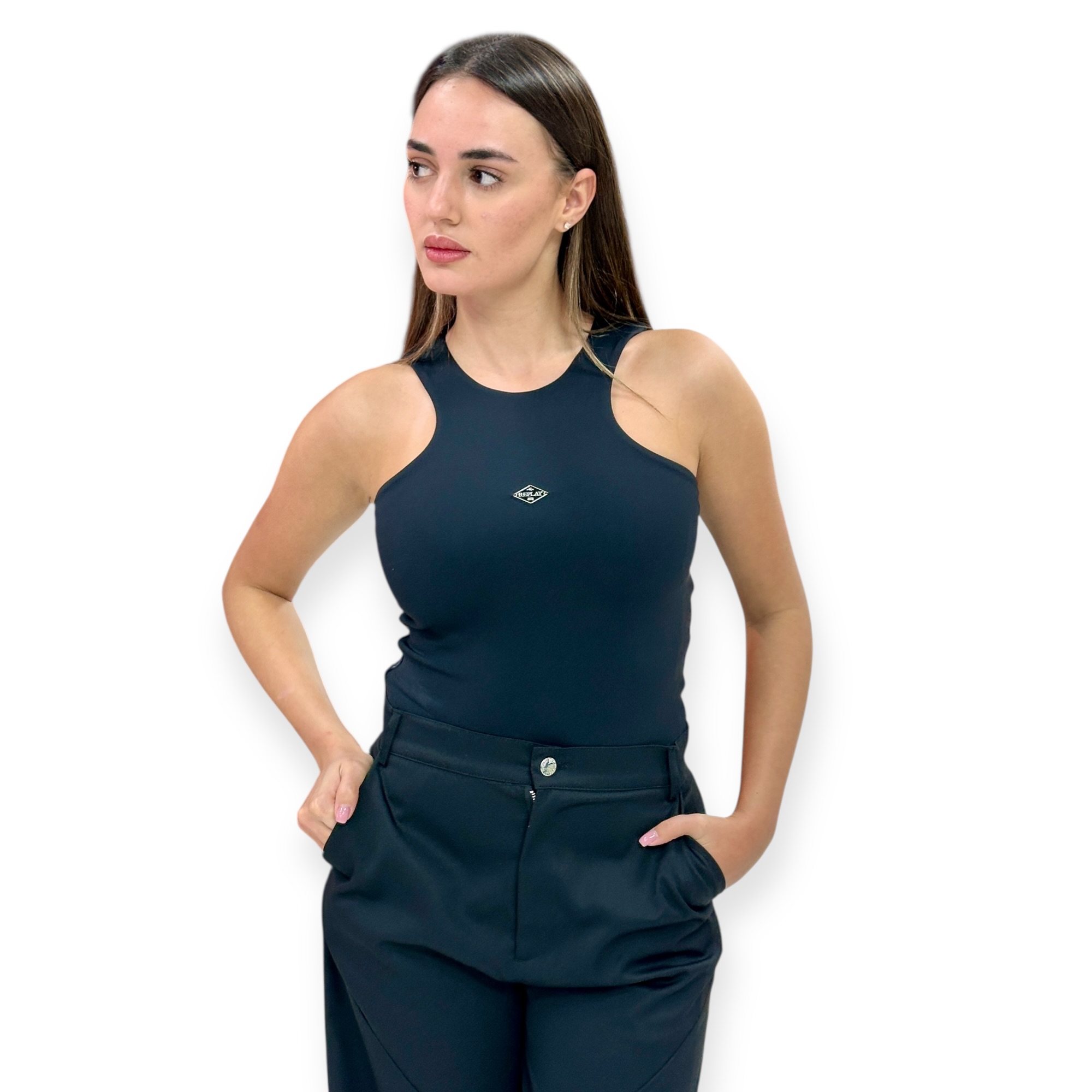 בגד גוף נשים REPLAY WOVEN BODYSUIT