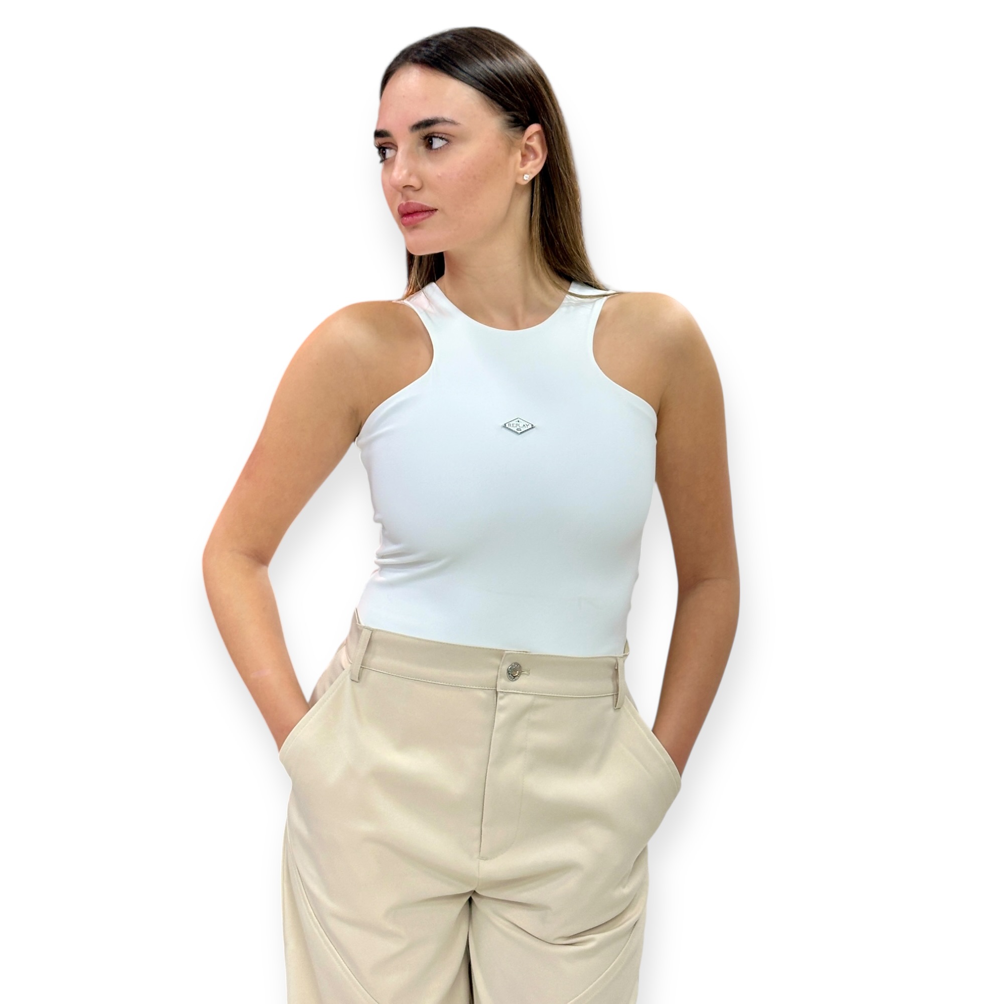 בגד גוף נשים REPLAY WOVEN BODYSUIT