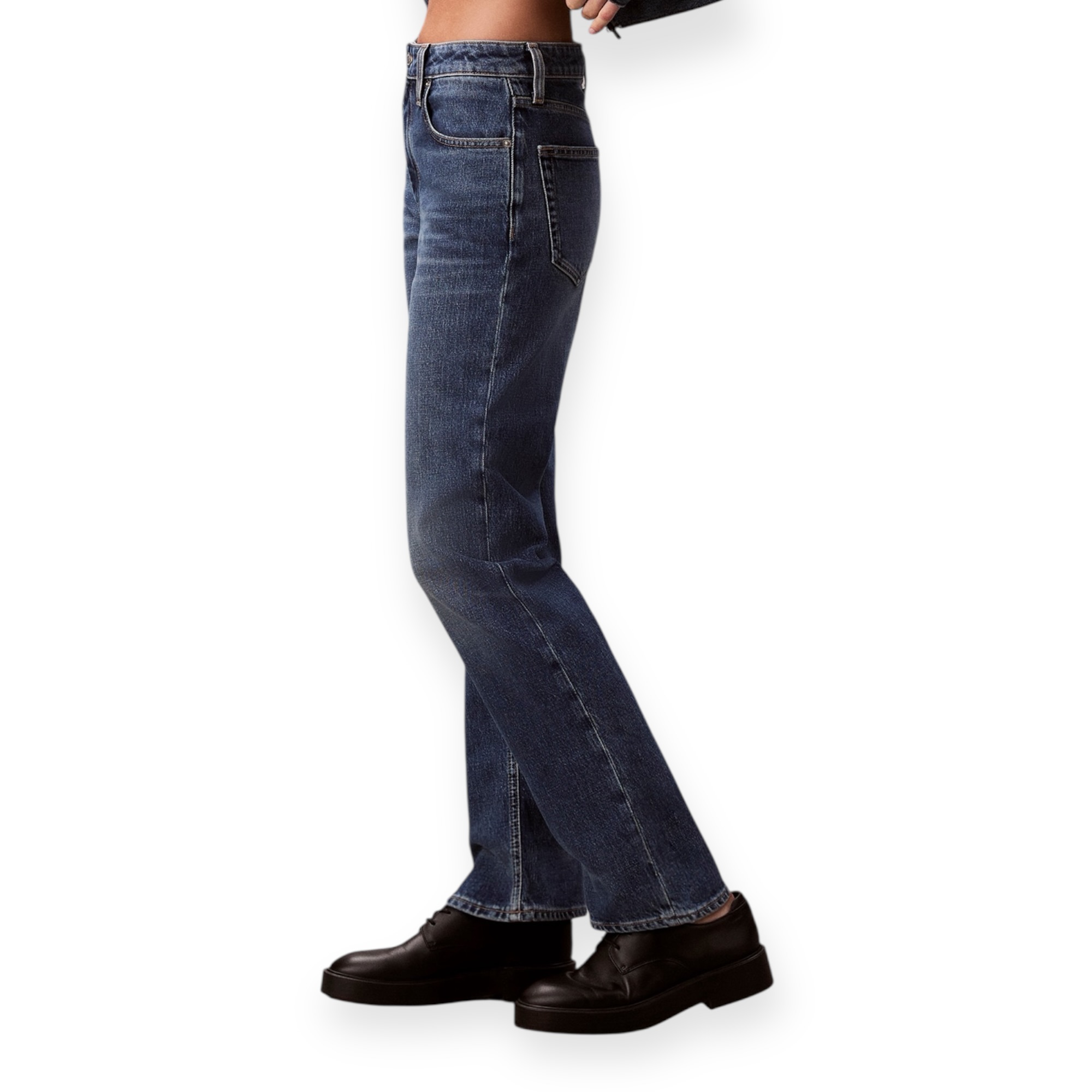 גינס  CLVIN KLEIN HIGH RISE STRAIGHT JEANS