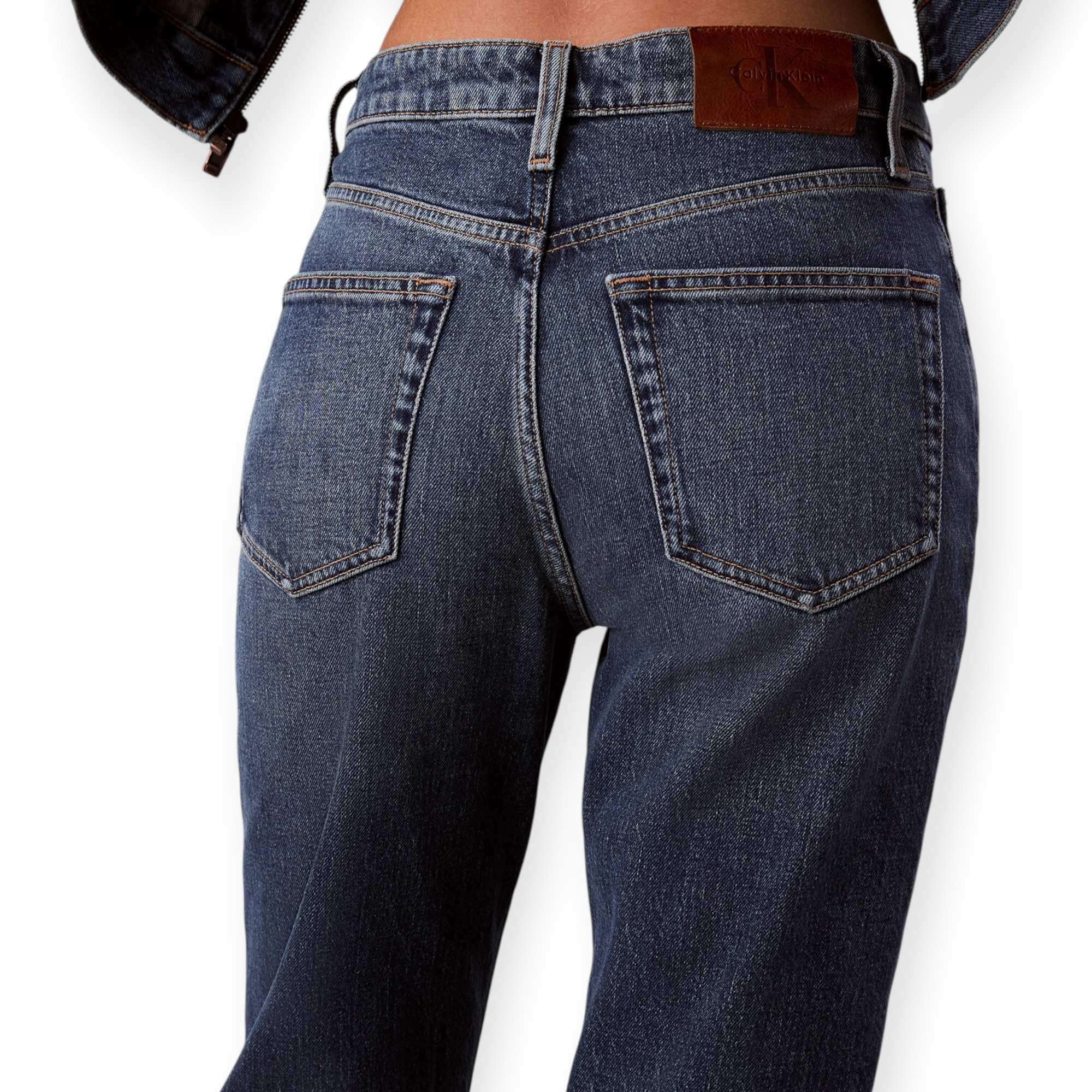 גינס  CLVIN KLEIN HIGH RISE STRAIGHT JEANS