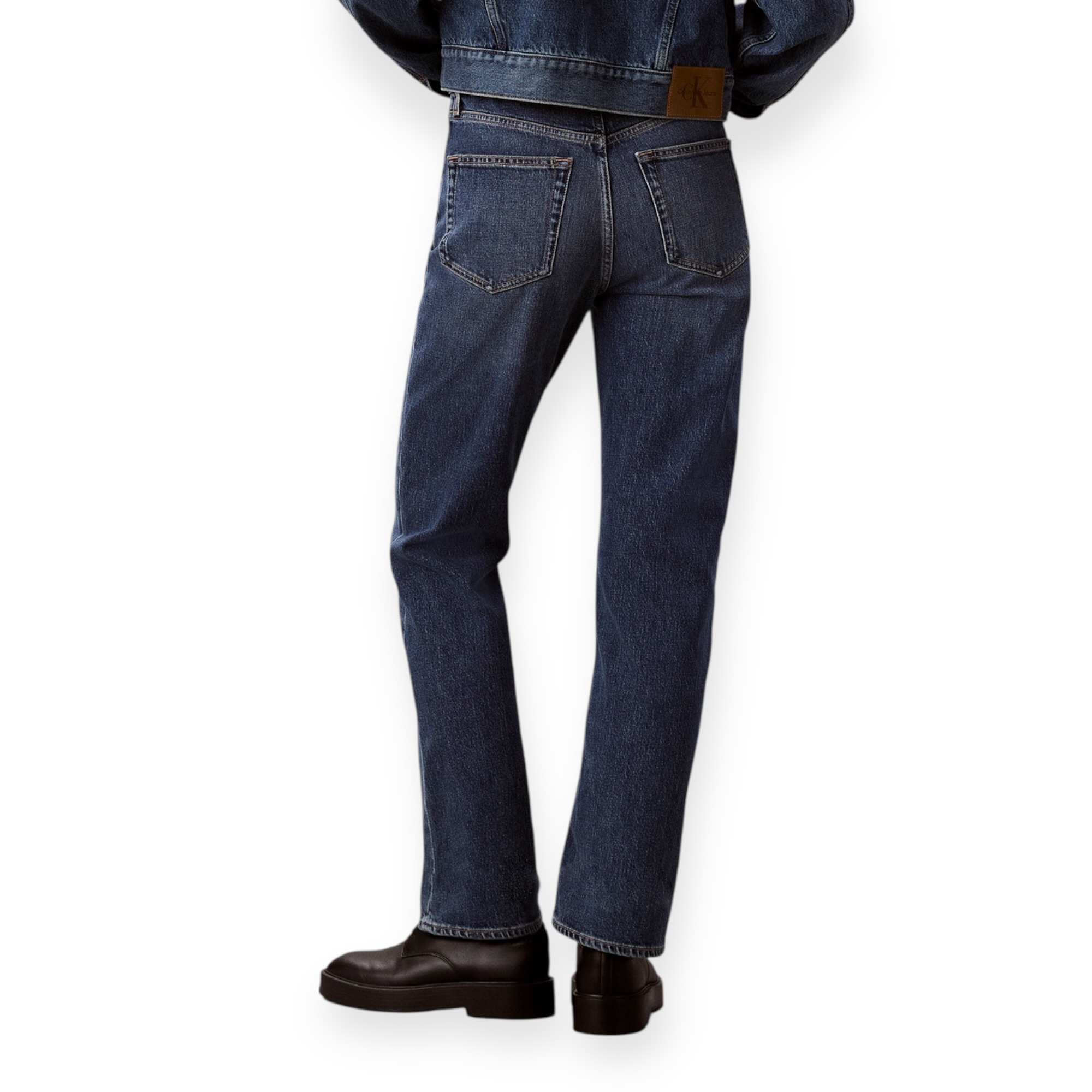 גינס  CLVIN KLEIN HIGH RISE STRAIGHT JEANS