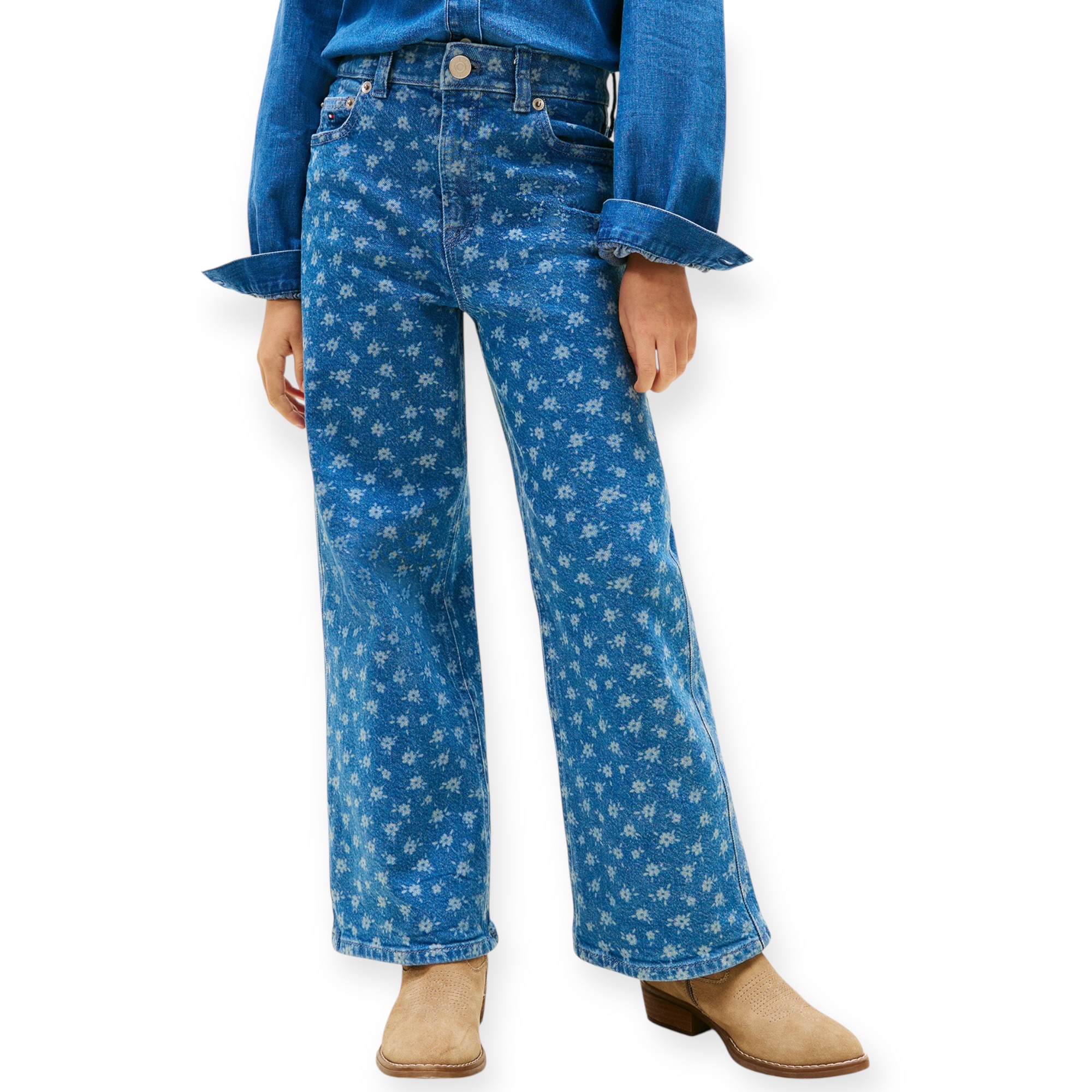 גינס  TOMMY HILFIGER WIDE LEG JEANS 9M-7