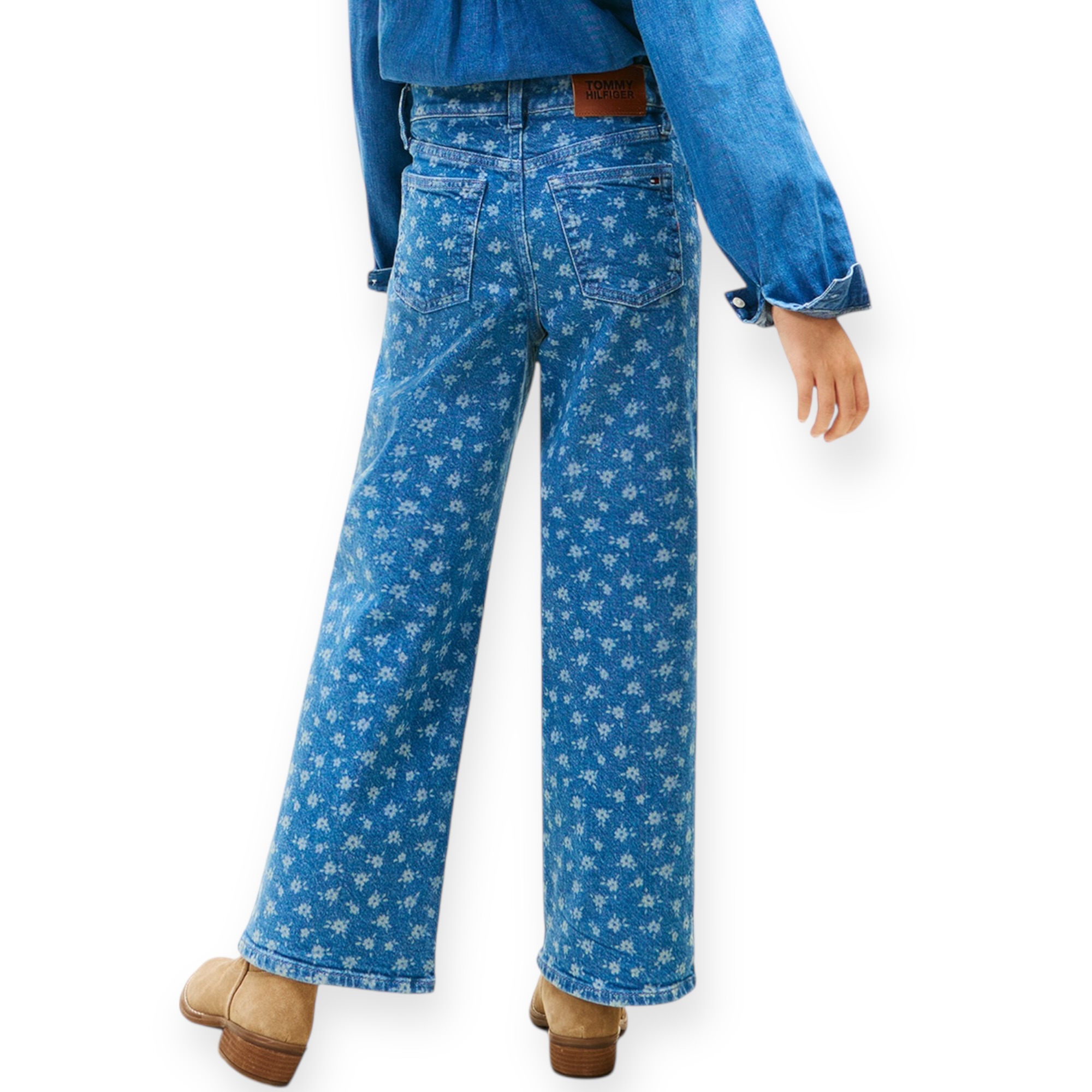 גינס  TOMMY HILFIGER WIDE LEG JEANS 9M-7