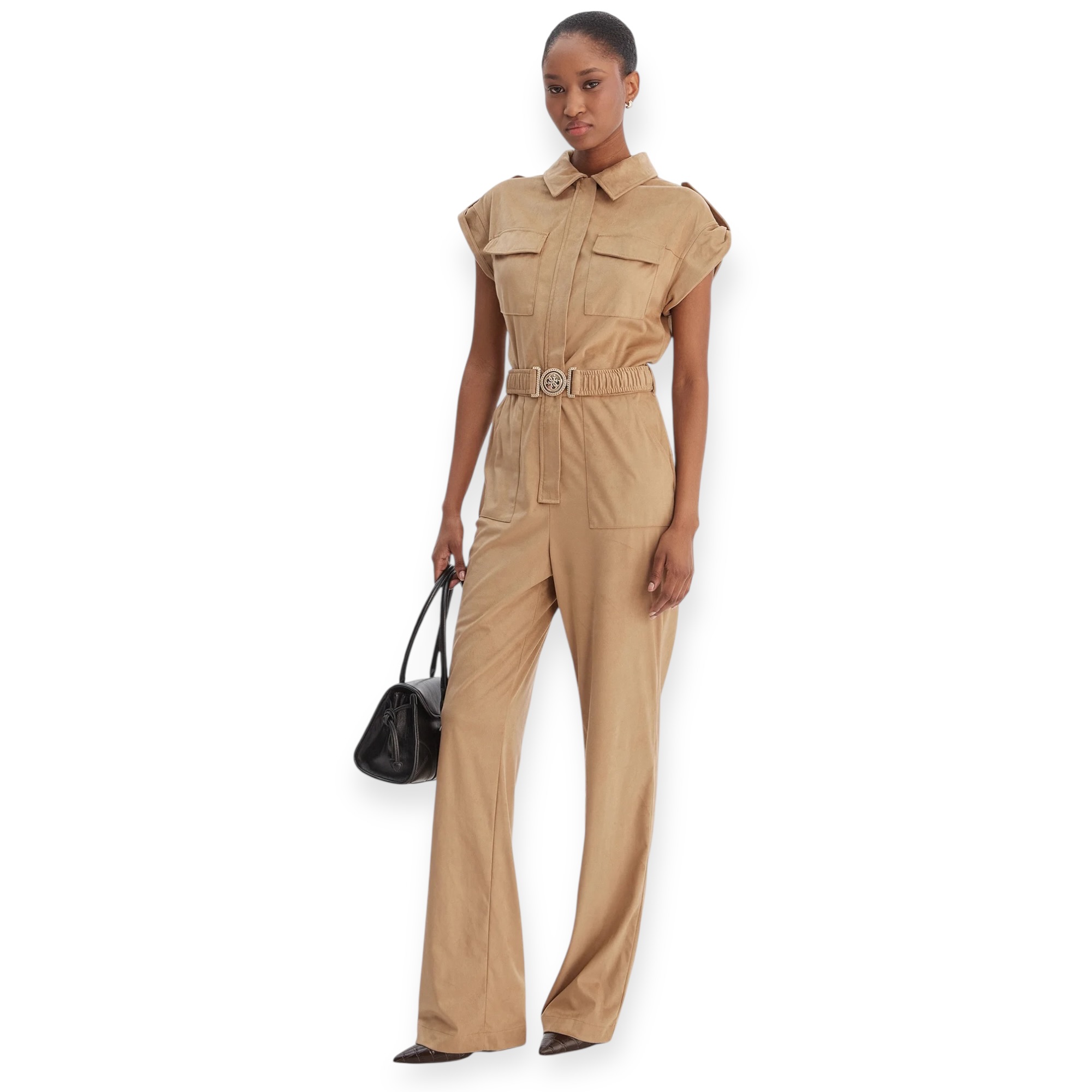 אוברול נשים GUESS NUNZIA OVERALL SUEDE אוברול נשים GUESS NUNZIA OVERALL SUEDE