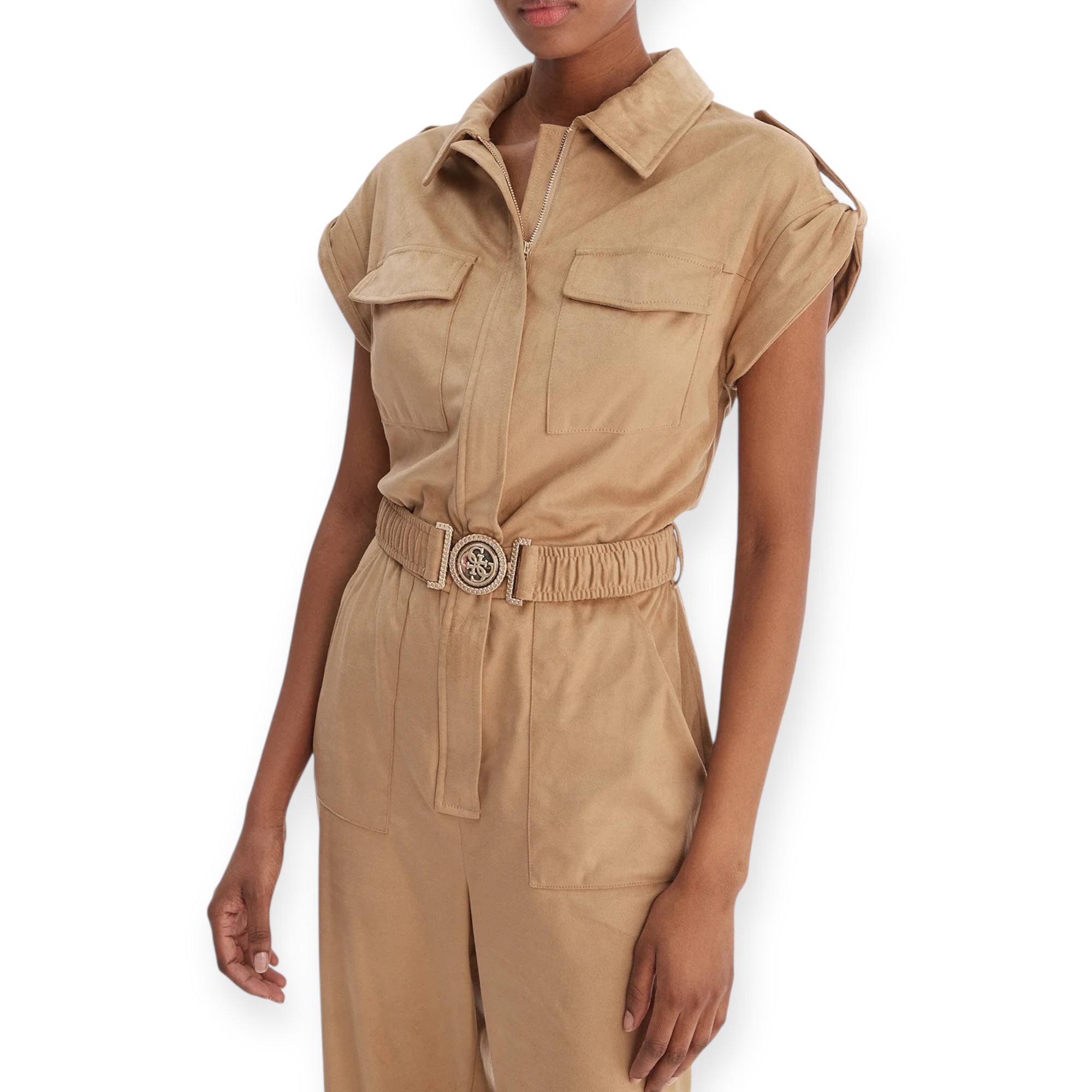 אוברול נשים GUESS NUNZIA OVERALL SUEDE אוברול נשים GUESS NUNZIA OVERALL SUEDE