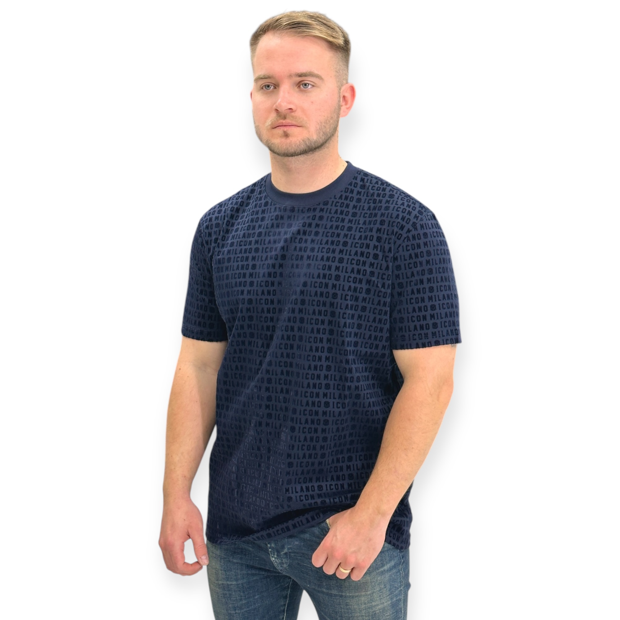 חולצה גברים כחול ICON MILANO SS SHIRT