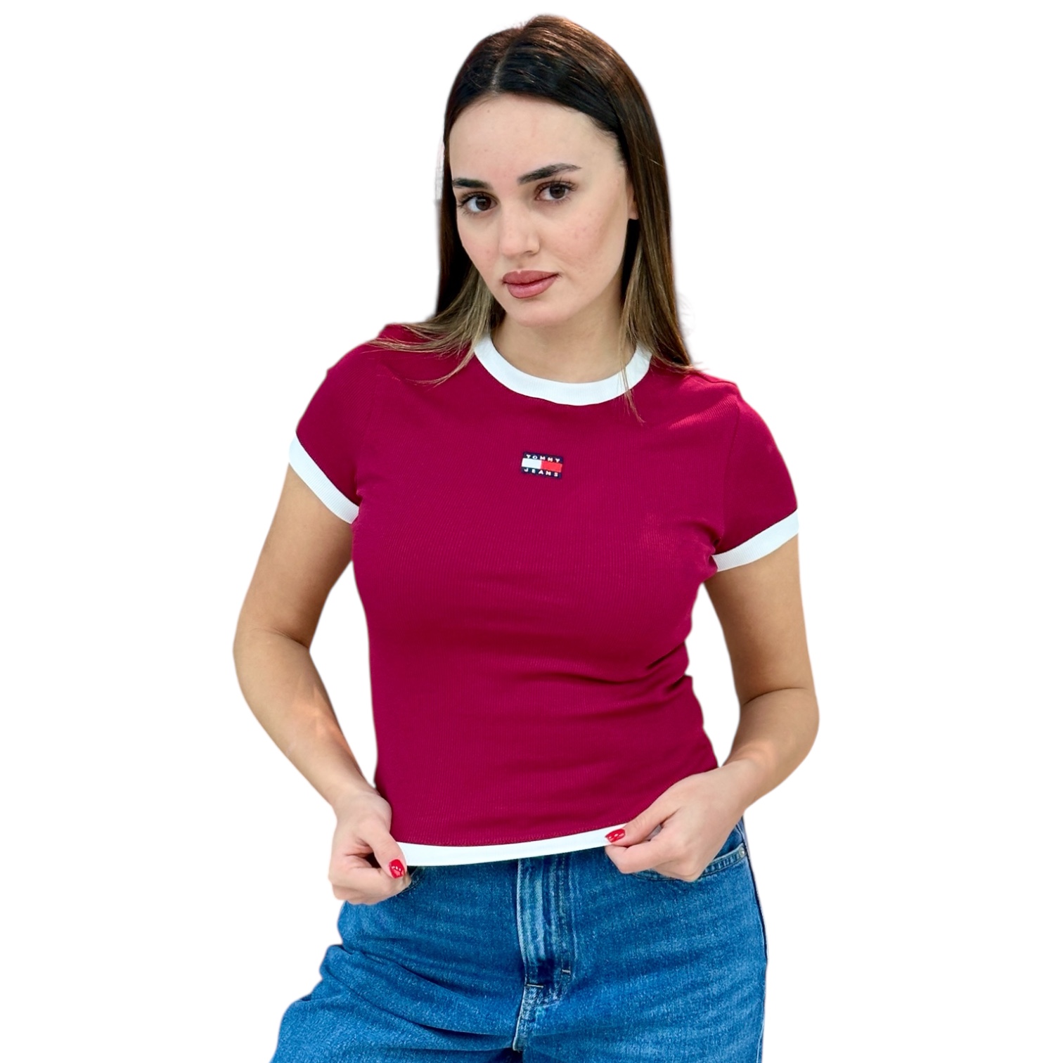 חולצה TOMMY HILFIGER SLIM BADGE RIB TEE