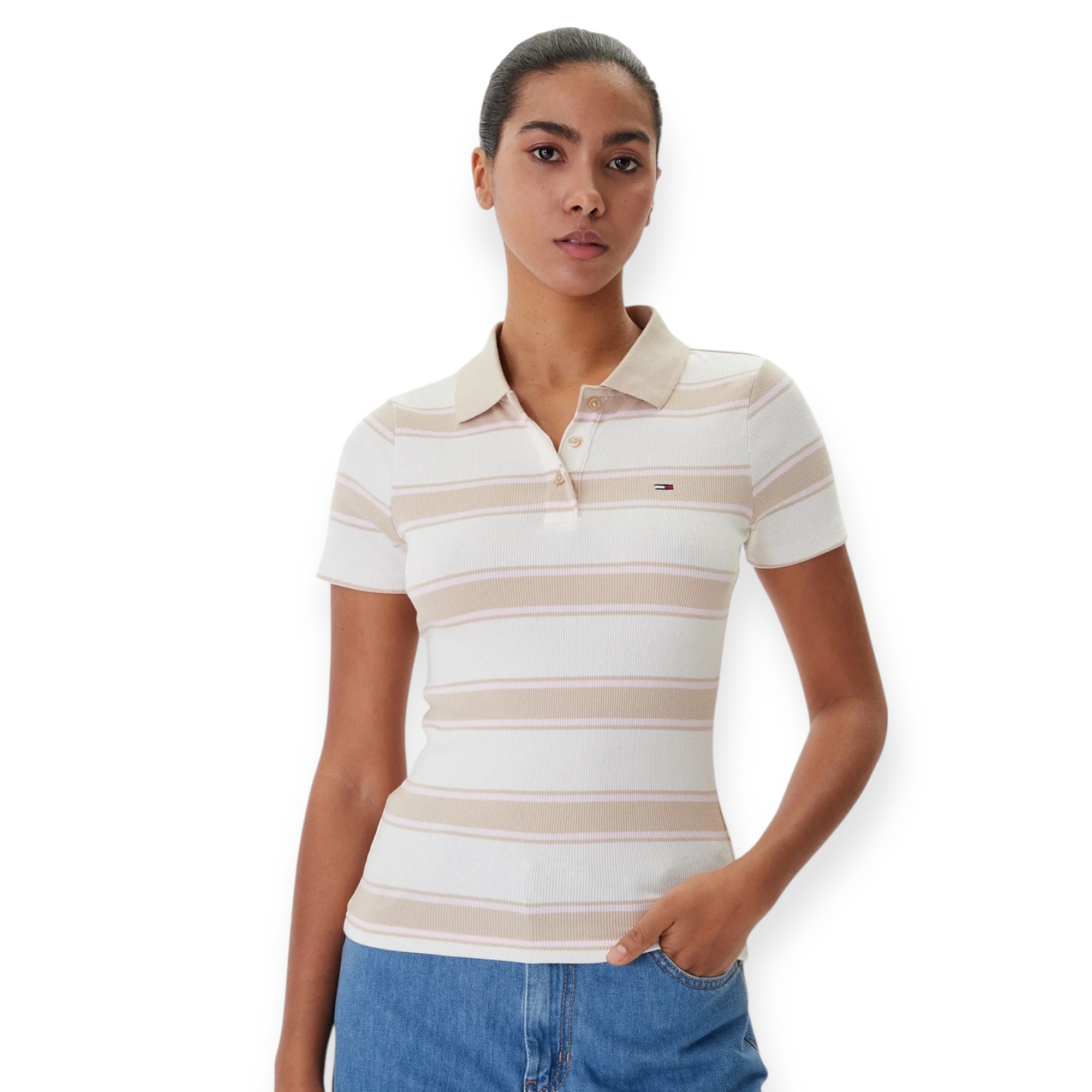 חולצה TOMMY HILFIGER SLIM POLO RIB TEE