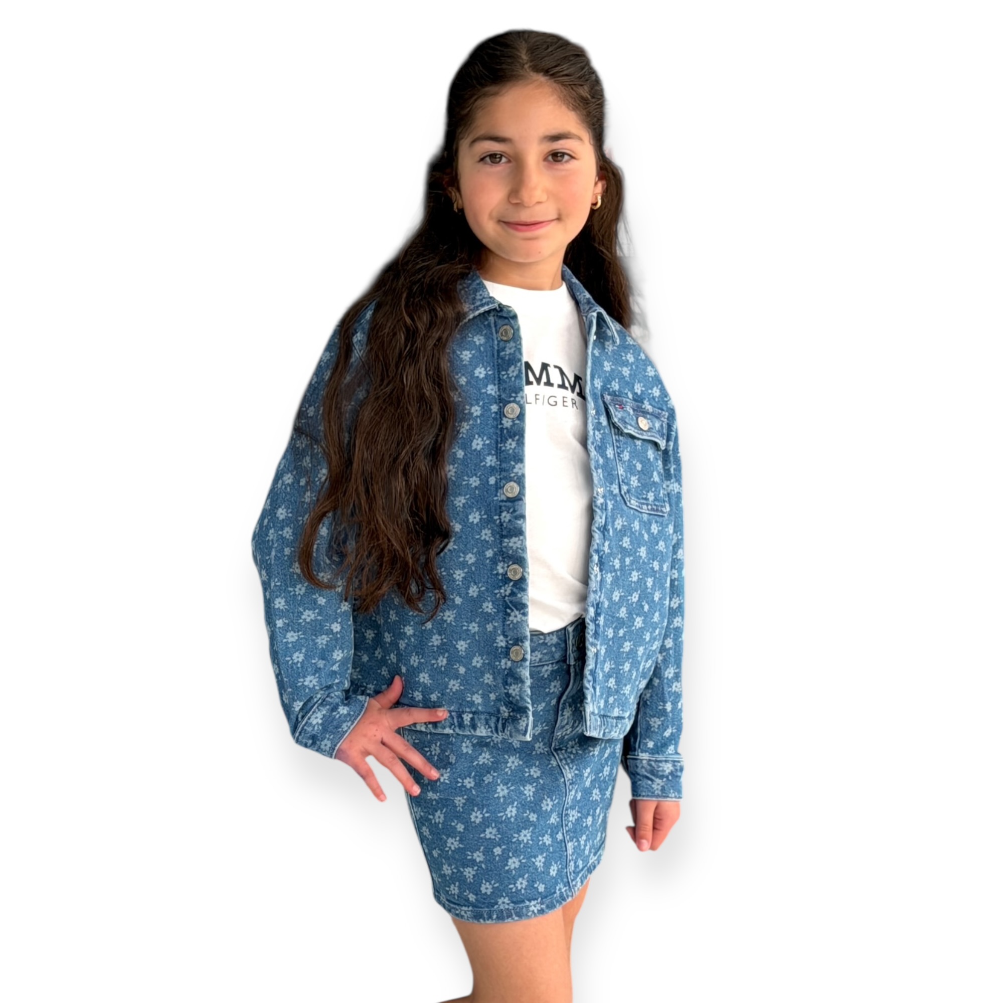 זקט גינס בנות 2-7 TOMMY HILFIGER DENIM OVERSHIRT