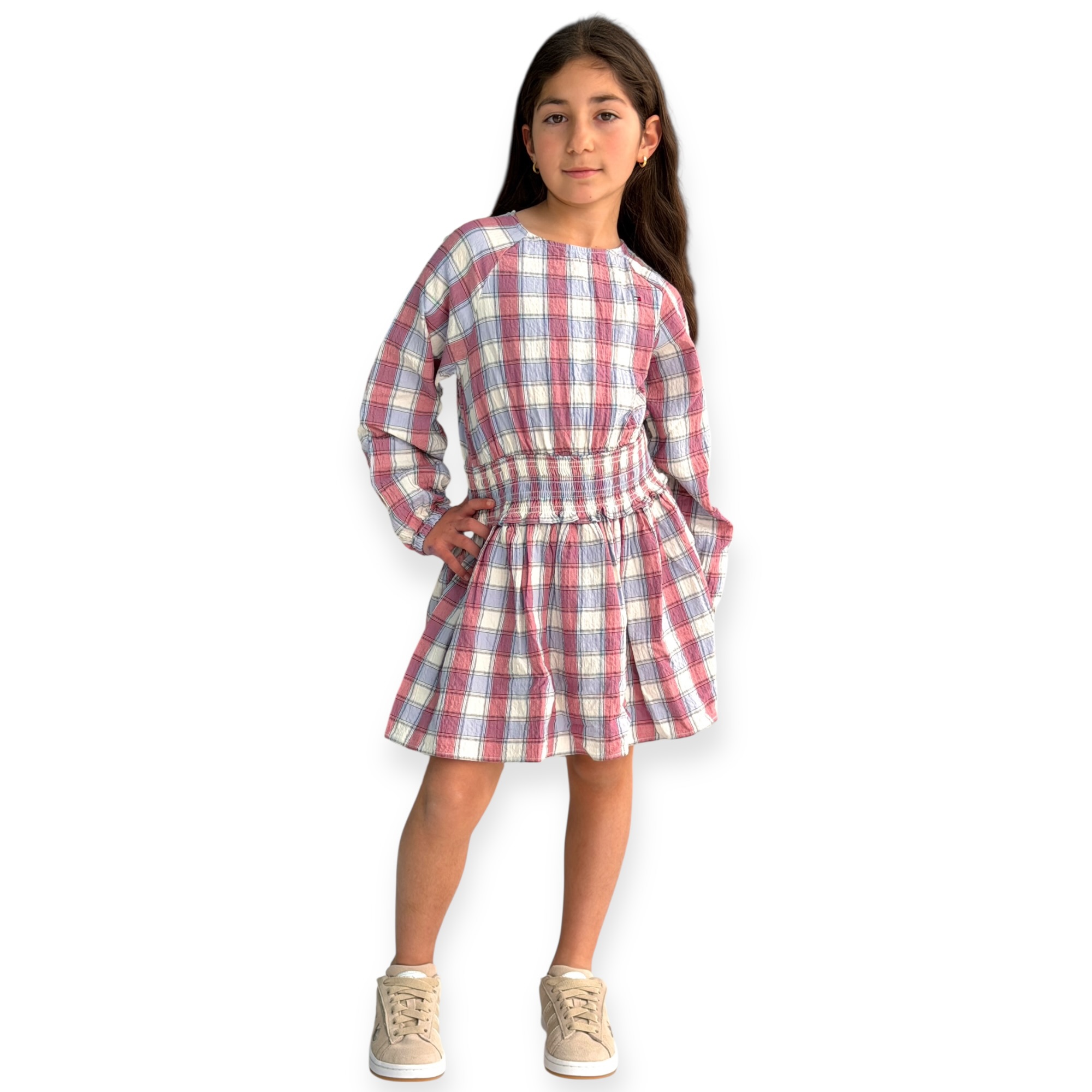 שמלה 8-16 TOMMY HILFIGER SMOCK DRESS שמלה 8-16 TOMMY HILFIGER SMOCK DRESS