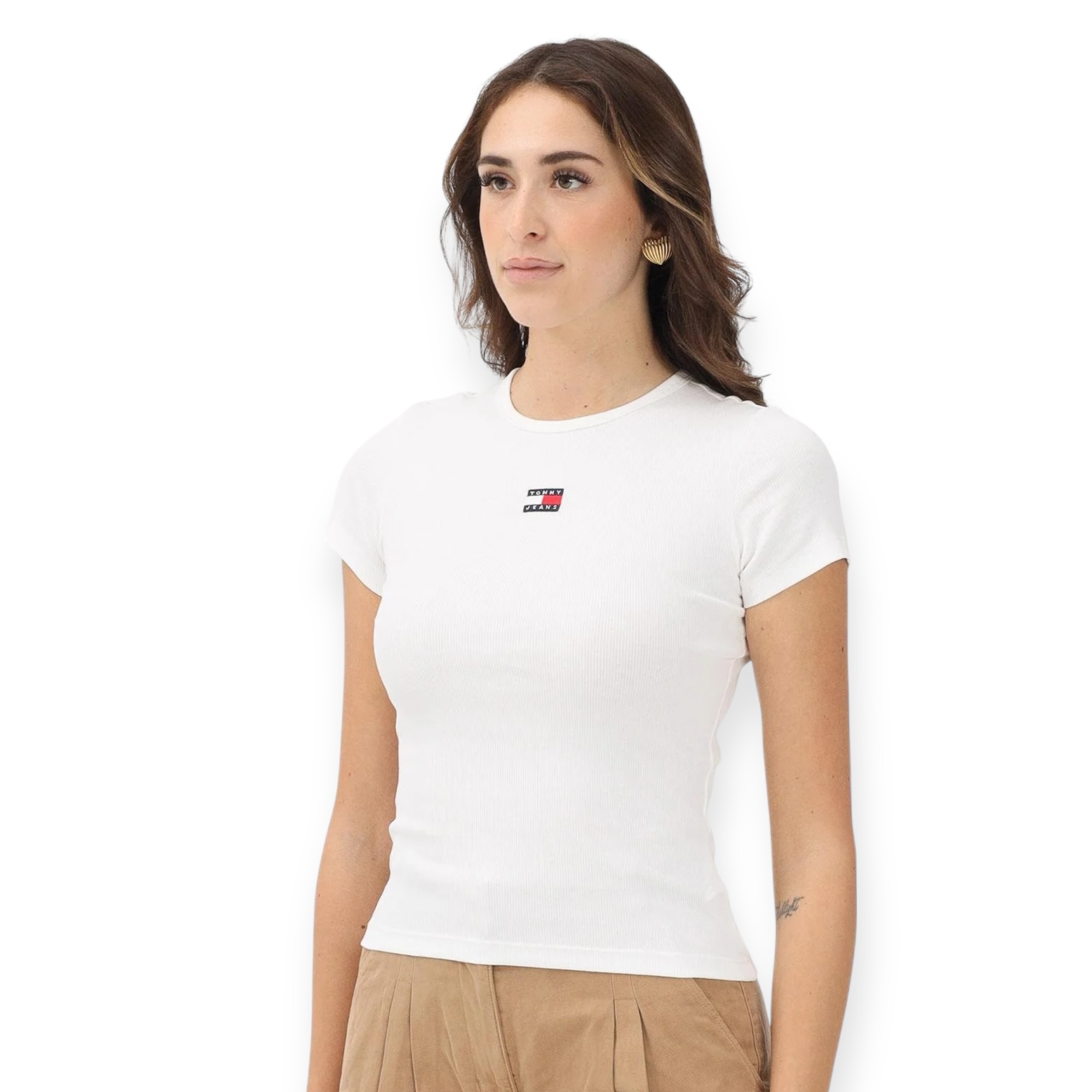חולצה TOMMY HILFIGER SLIM BADGE RIB TEE חולצה TOMMY HILFIGER SLIM BADGE RIB TEE