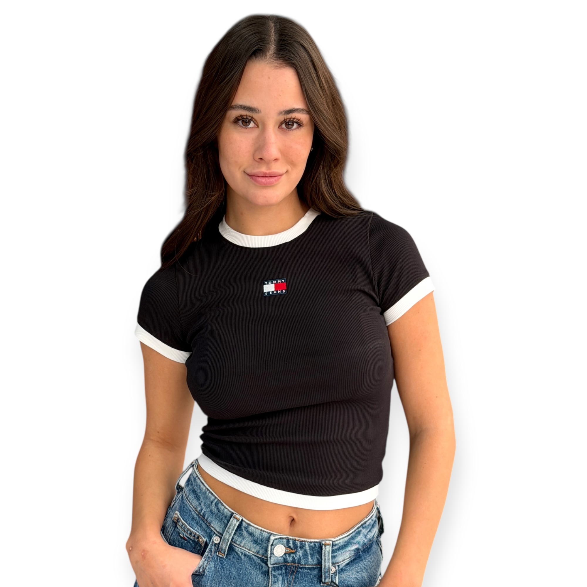 חולצה TOMMY HILFIGER SLIM BADGE RIB TEE חולצה TOMMY HILFIGER SLIM BADGE RIB TEE