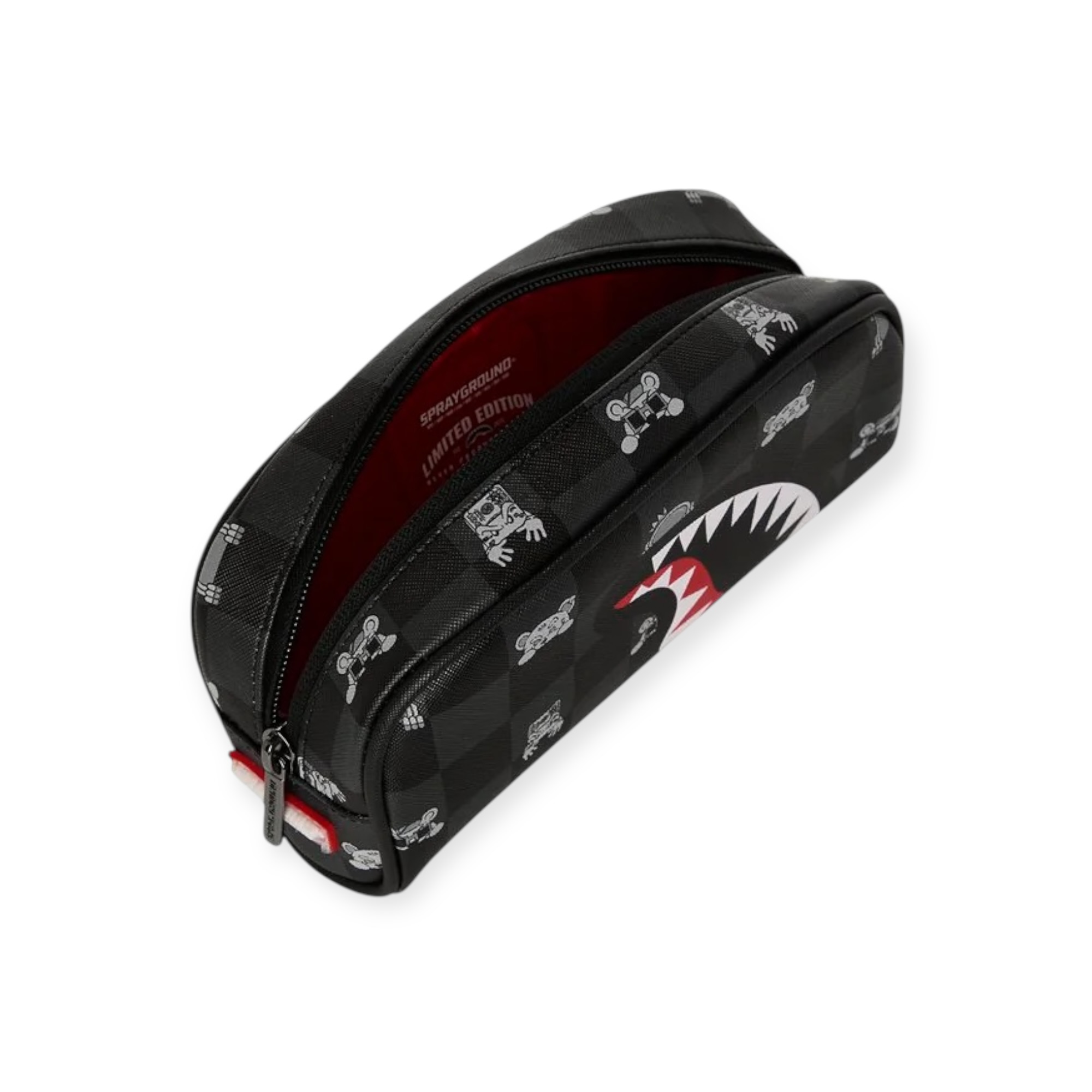 קלמר SPRAYGROUND GRAY PEEKING CHARACTER CHECK PENCIL POUCH