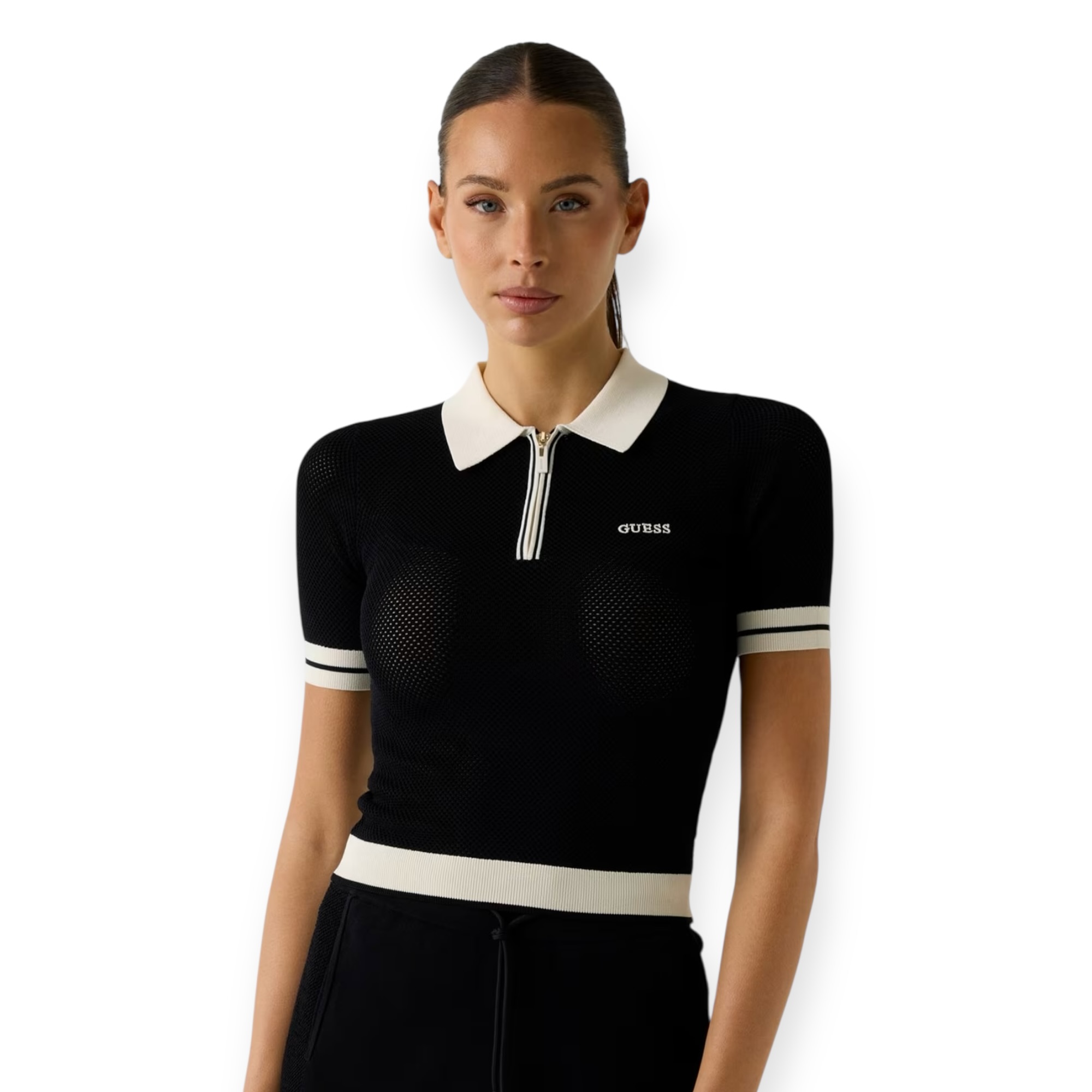 חולצה GUESS CROPPED POLO SWEATER