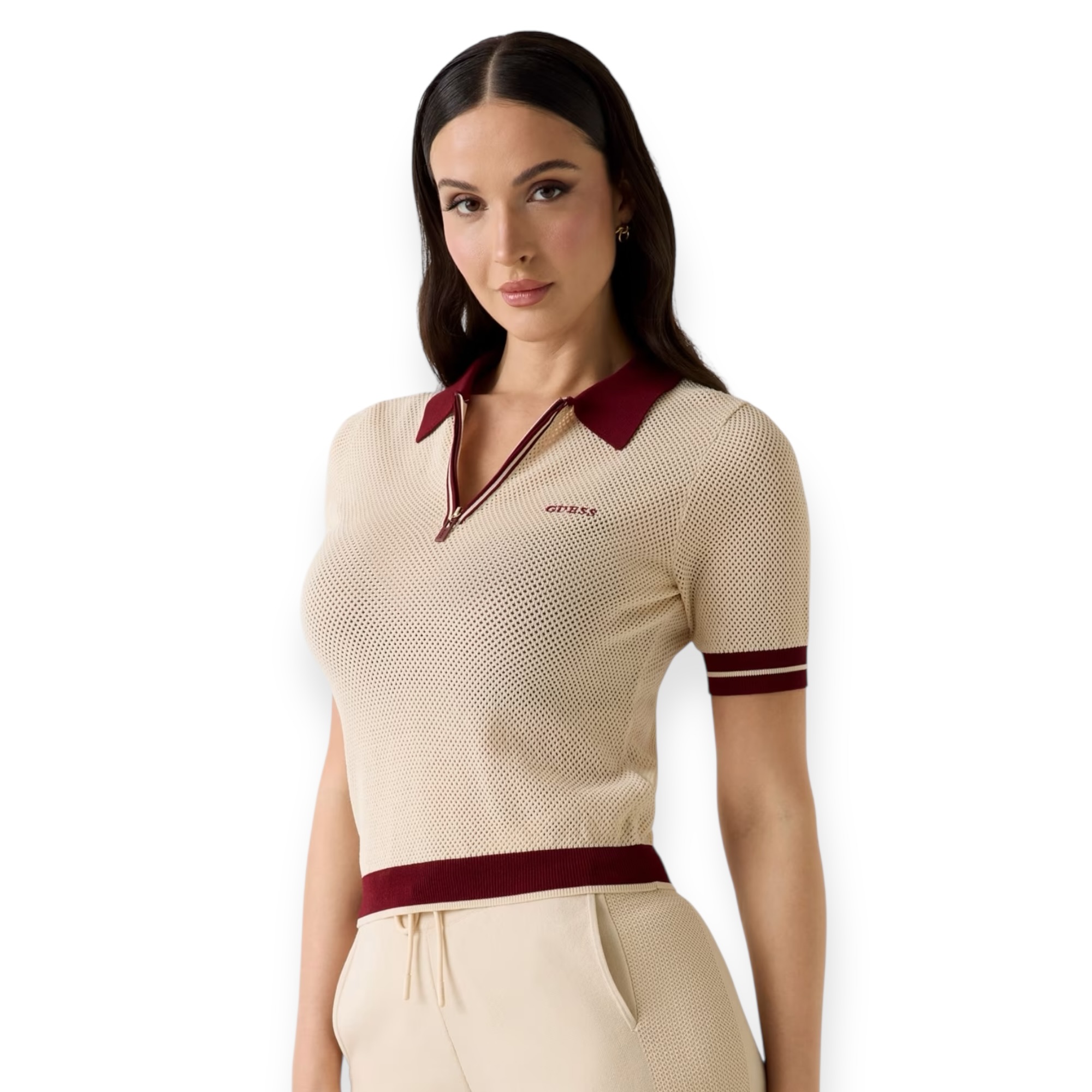 חולצה GUESS CROPPED POLO SWEATER