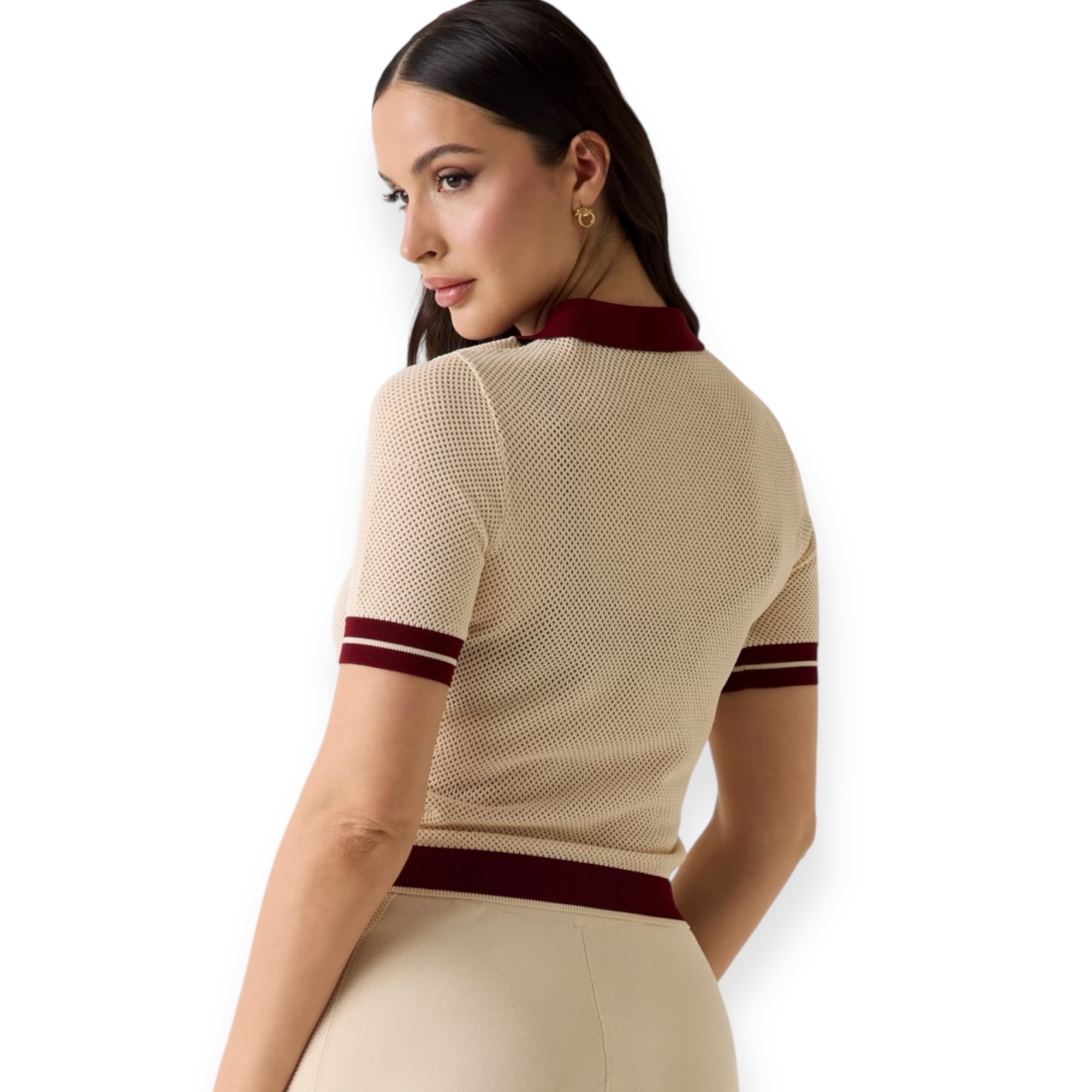 חולצה GUESS CROPPED POLO SWEATER