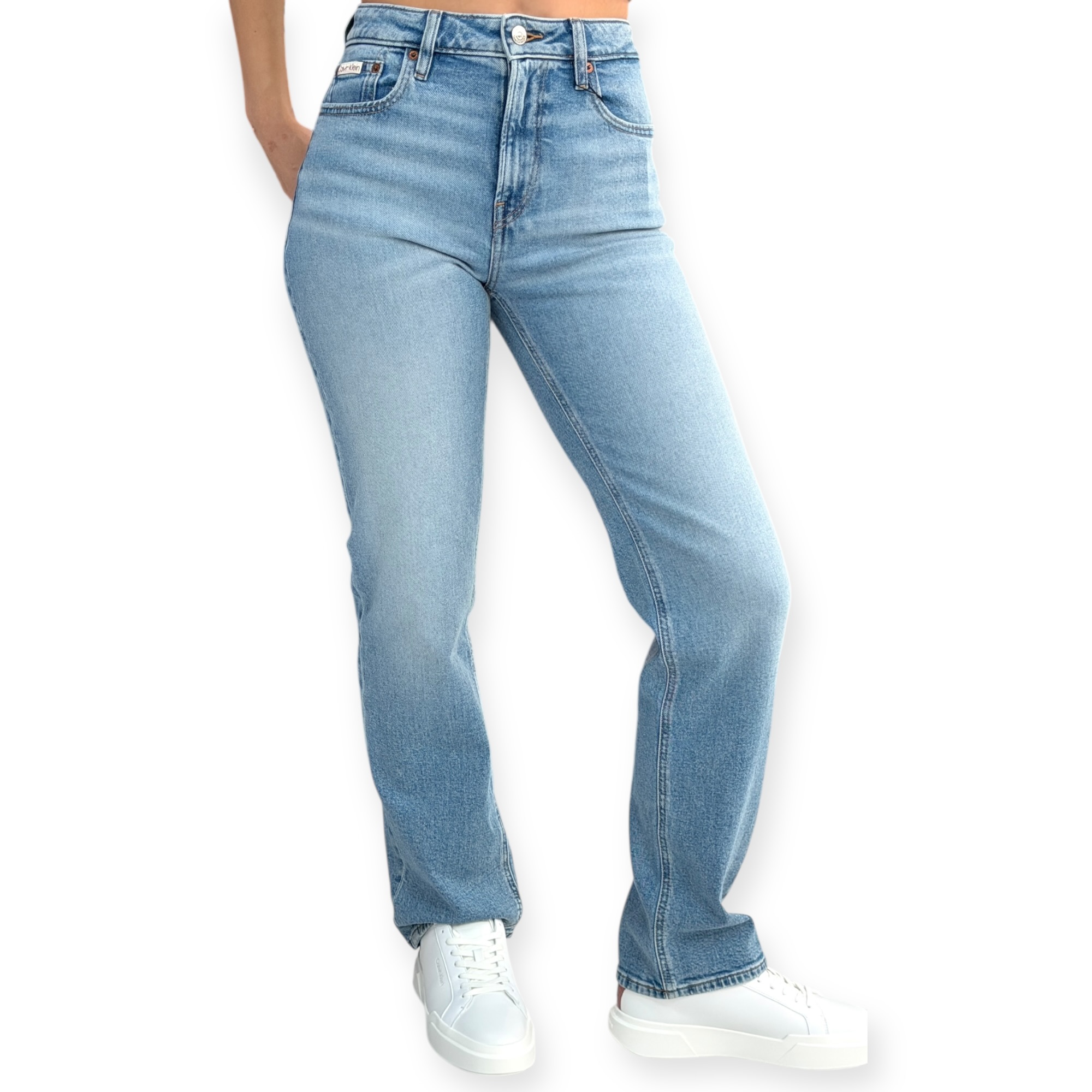 גינס CALVIN KLEIN HIGH RISE STRAIGHT JEANS