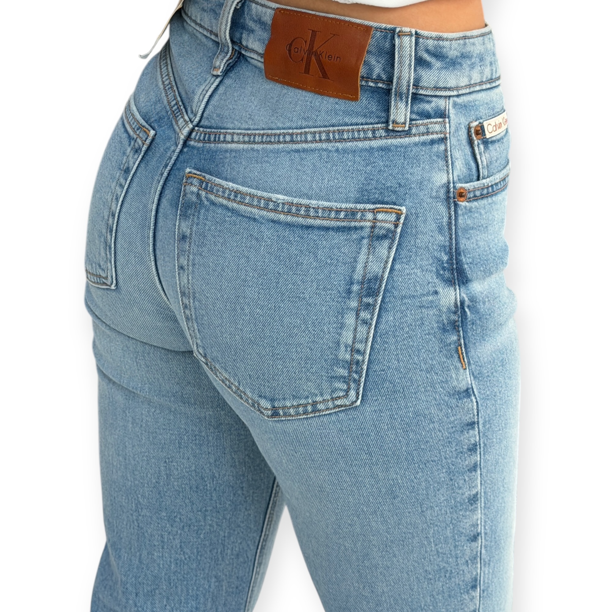 גינס CALVIN KLEIN HIGH RISE STRAIGHT JEANS