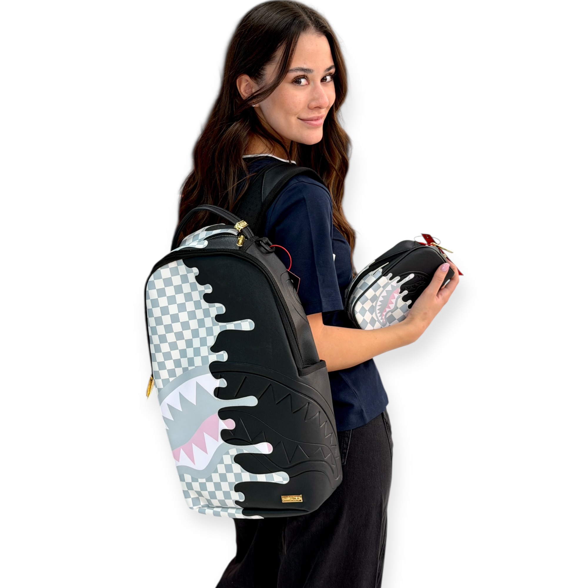 תיק SPRAYGROUND CREAM CHECK UNFINISHED SHARK DLXSV BACKPACK