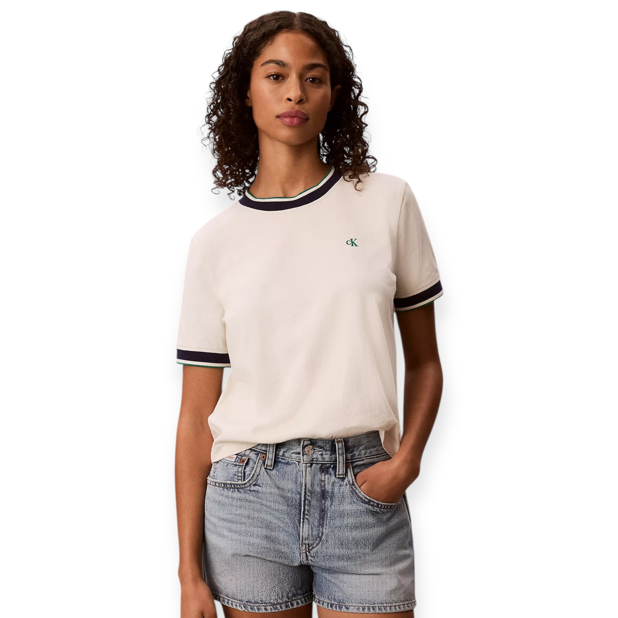 חולצה CALVIN KLEIN MONOGRAM STRIPE TEE