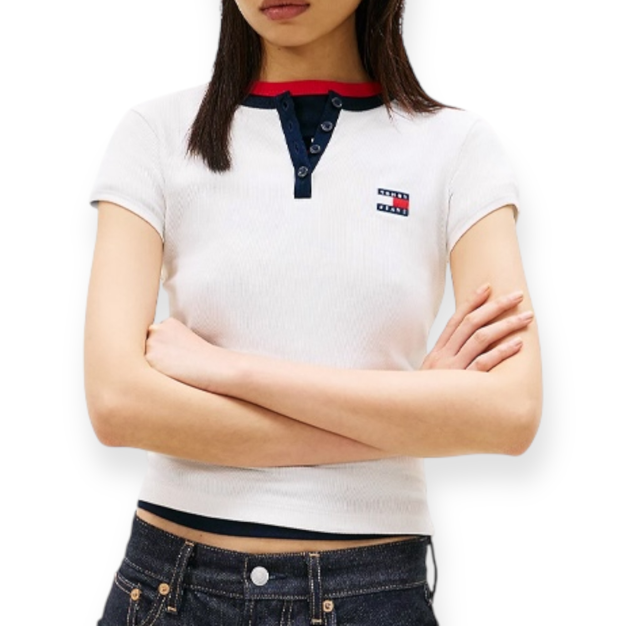 חולצה TOMMY HILFIGER SLIM HENLEY BADG