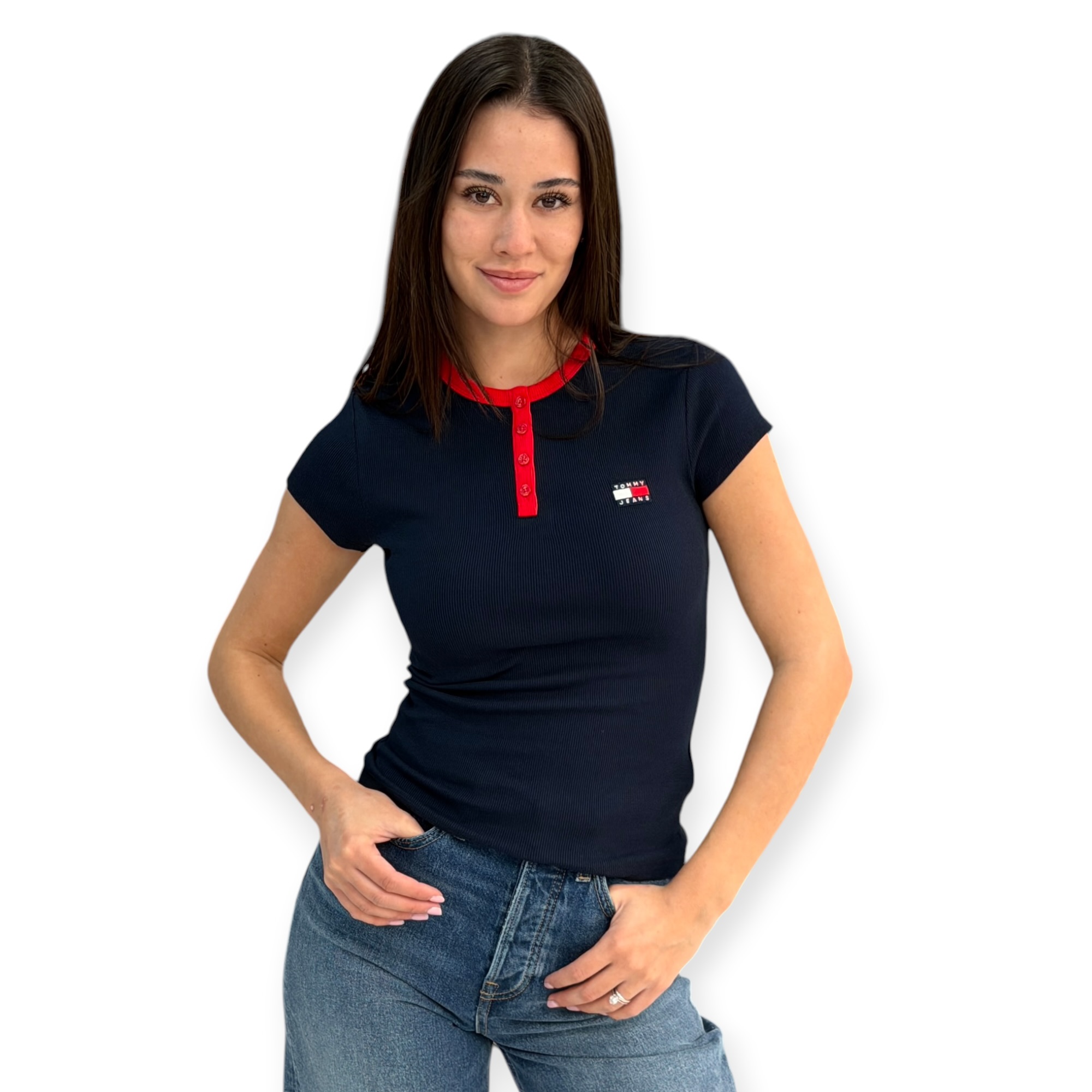 חולצה TOMMY HILFIGER SLIM HENLEY BADG חולצה TOMMY HILFIGER SLIM HENLEY BADG